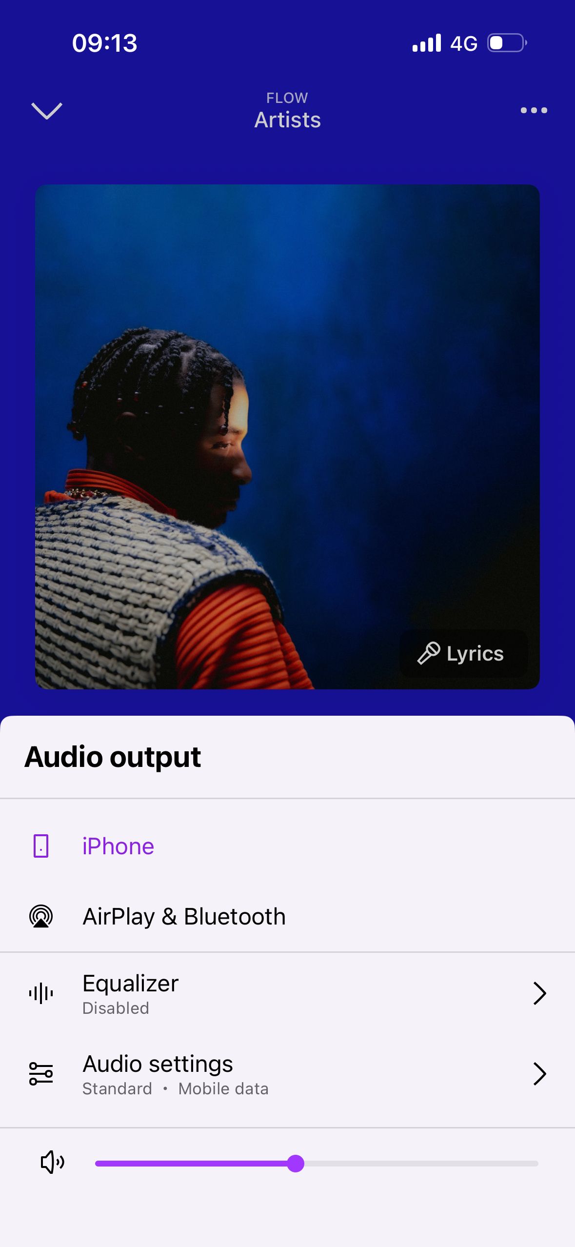 bottom sheet (Deezer)