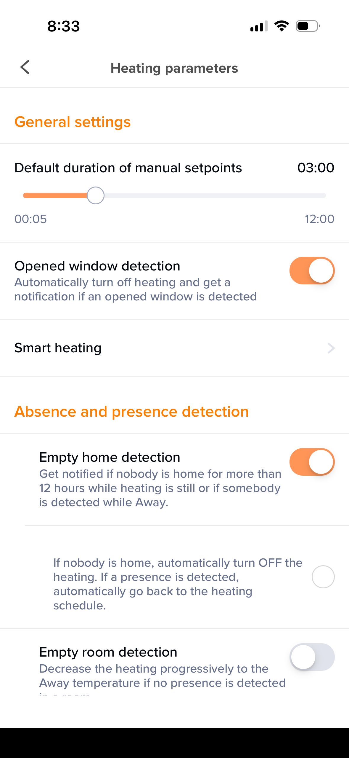 settings (Intuis Connect Netatmo)