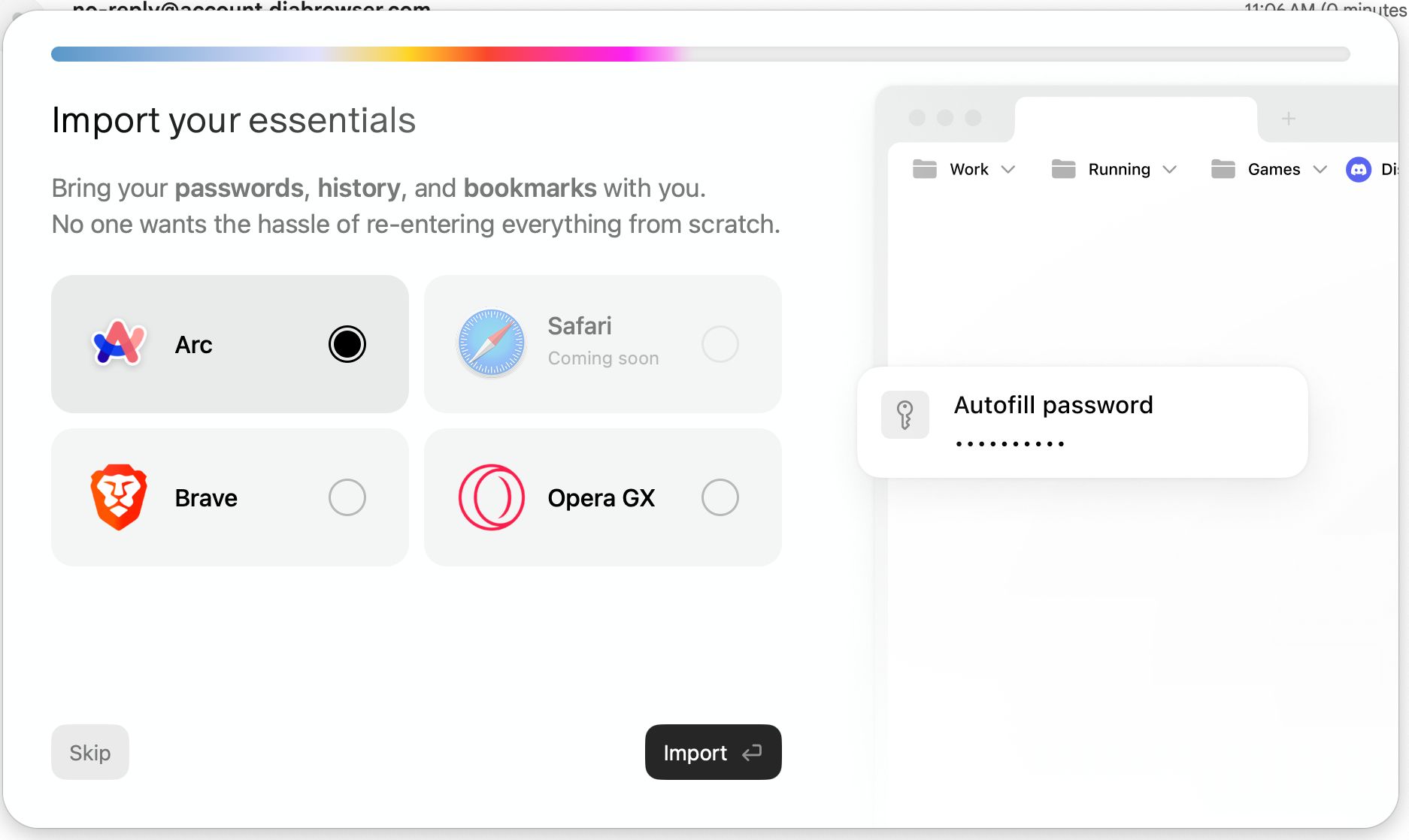 onboarding (Arc)
