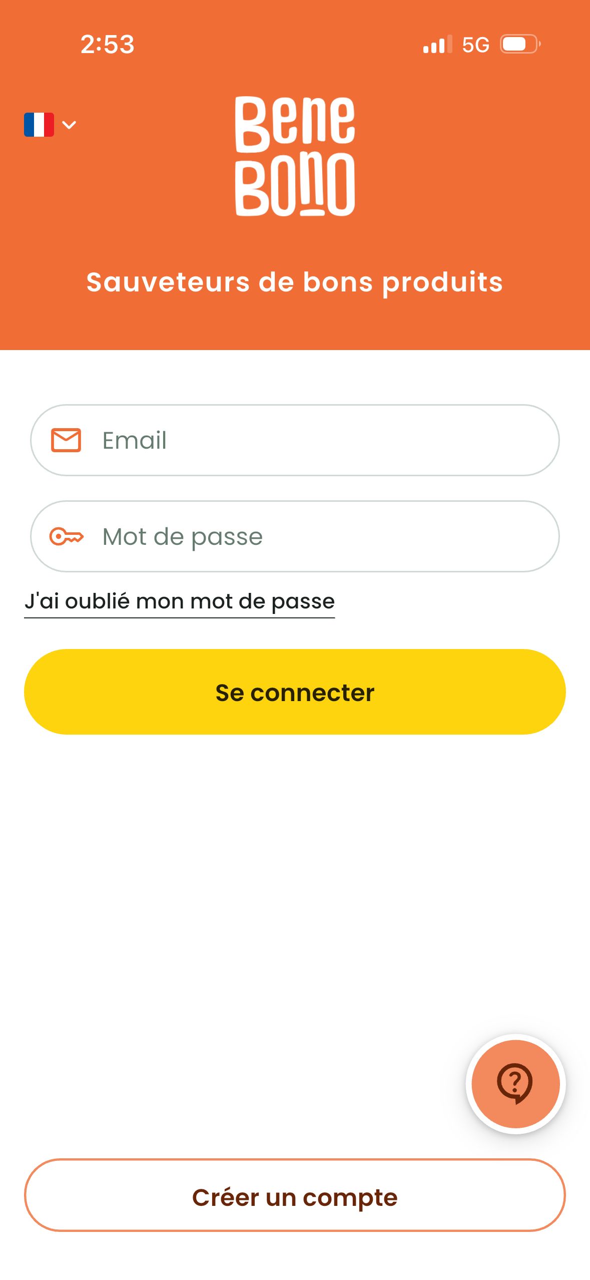 login screen (Bene bono)