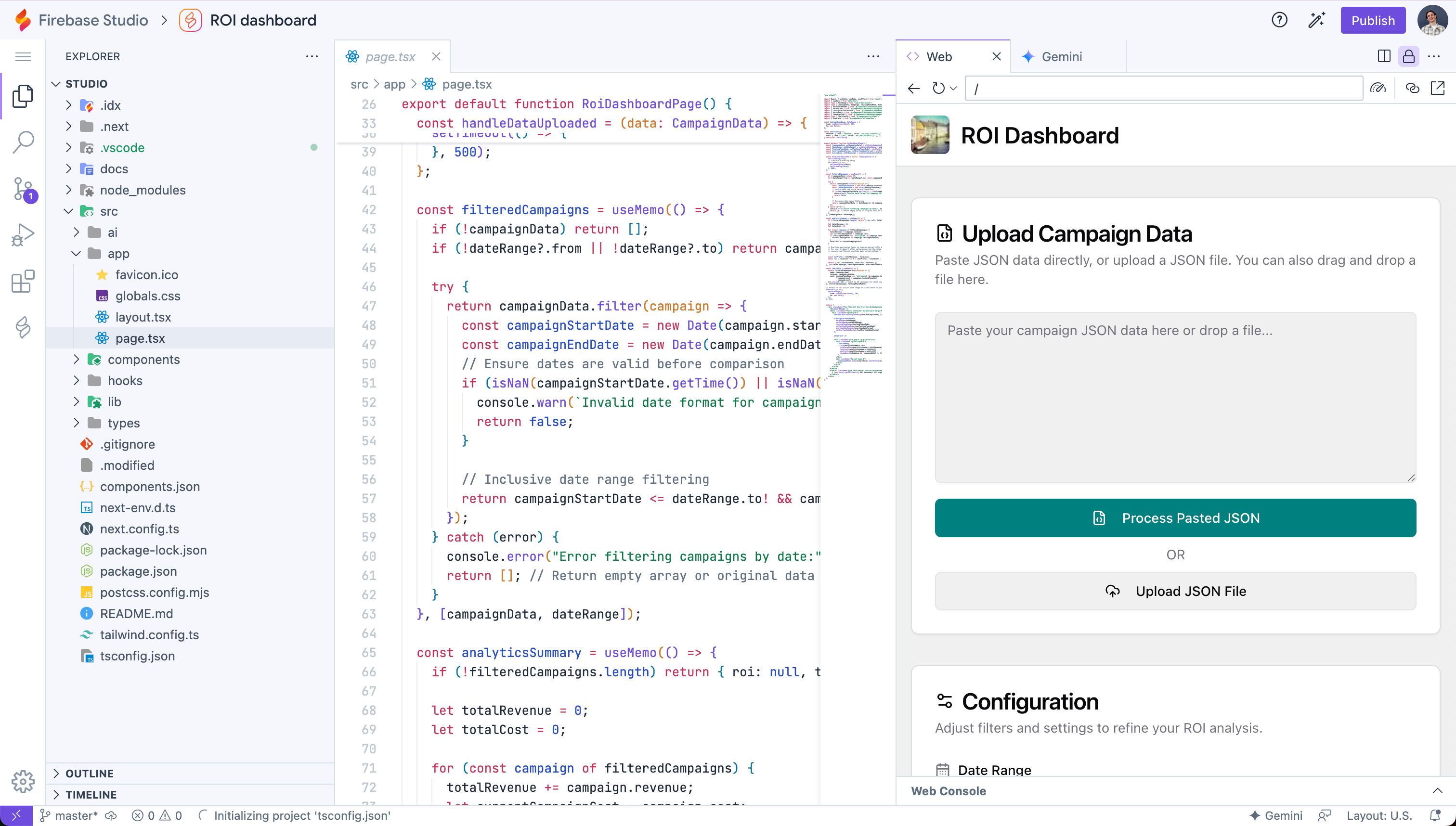 Dashboard (Firebase Studio)