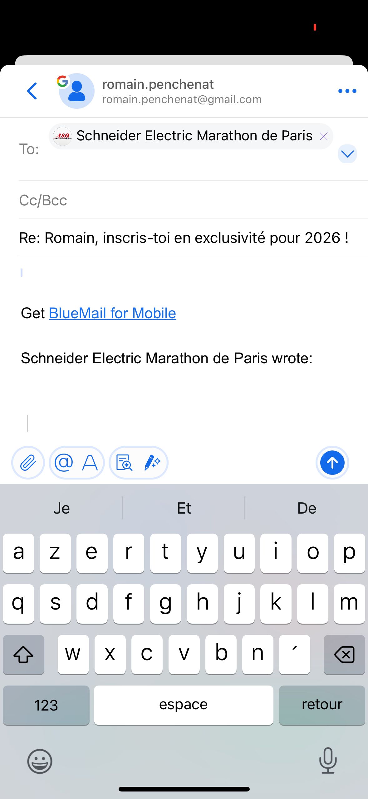 Email Composition (BlueMail)