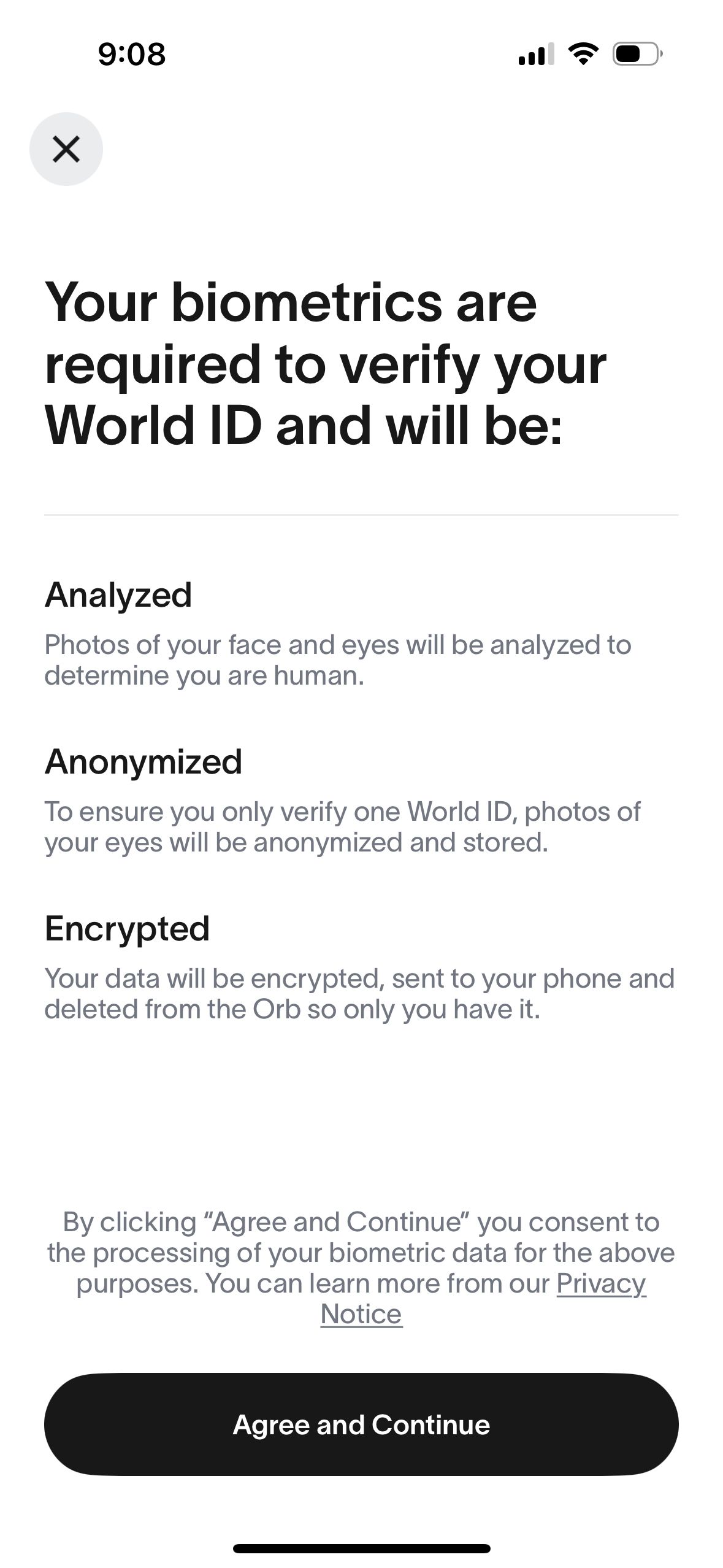 Consent/Permission (World App)