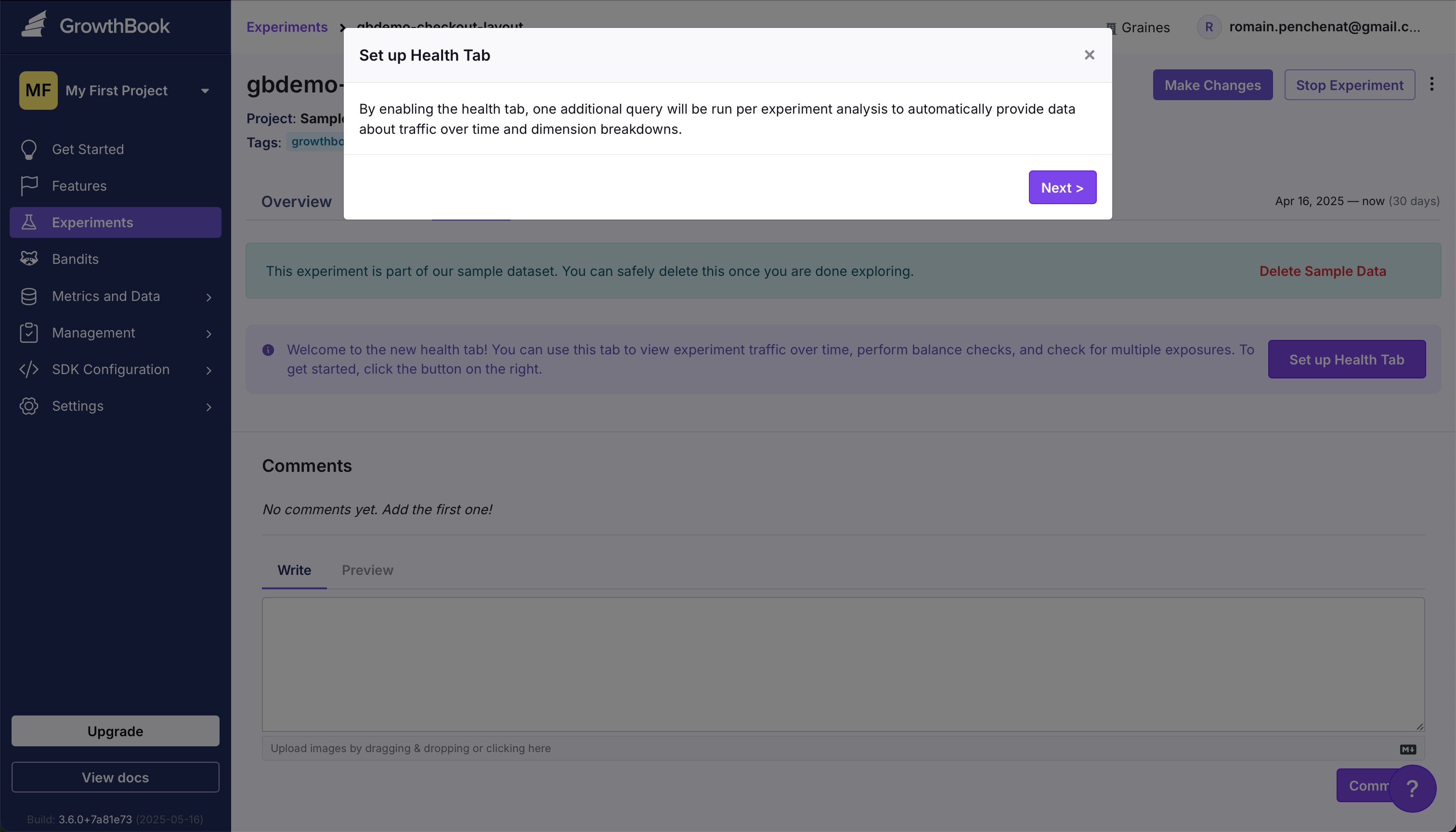 Modal (Growthbook)