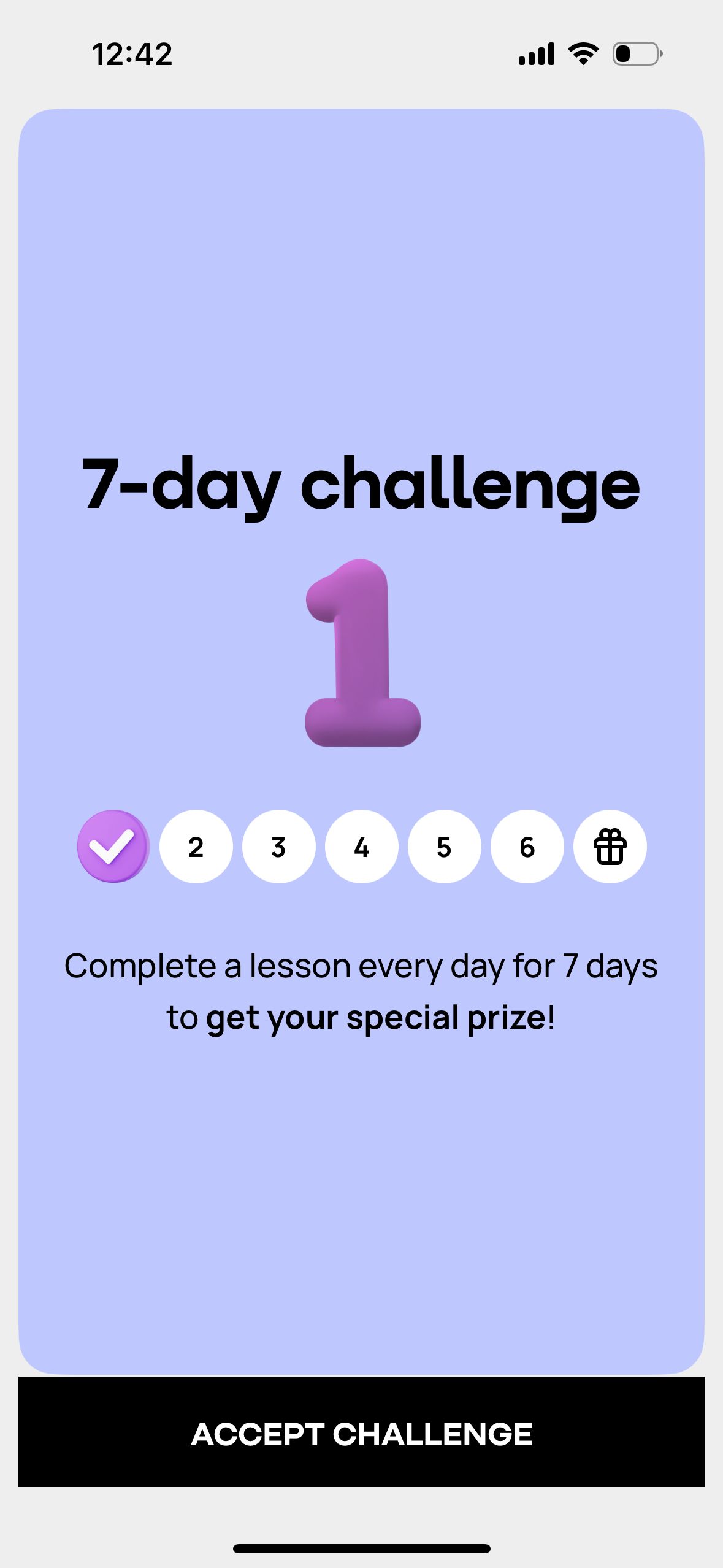 Challenge/Reward Screen