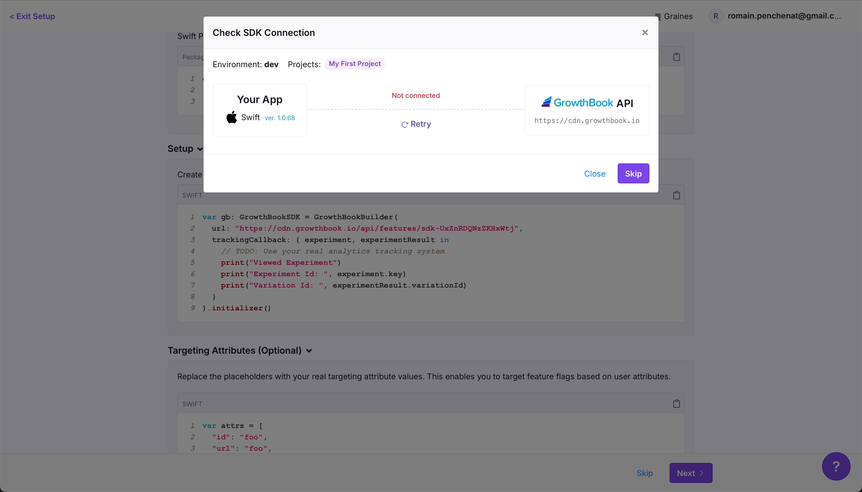 Modal (Growthbook)