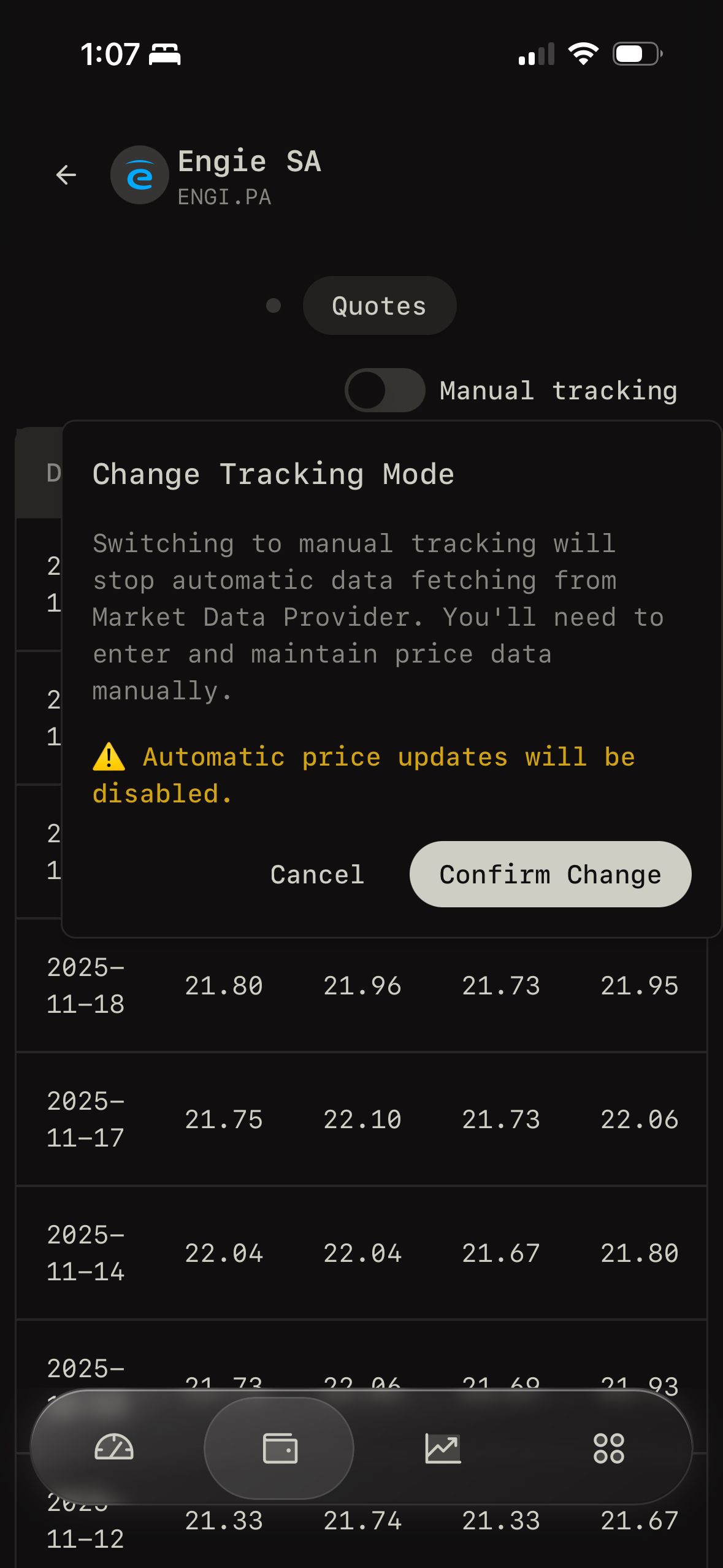 confirmation (Wealthfolio)