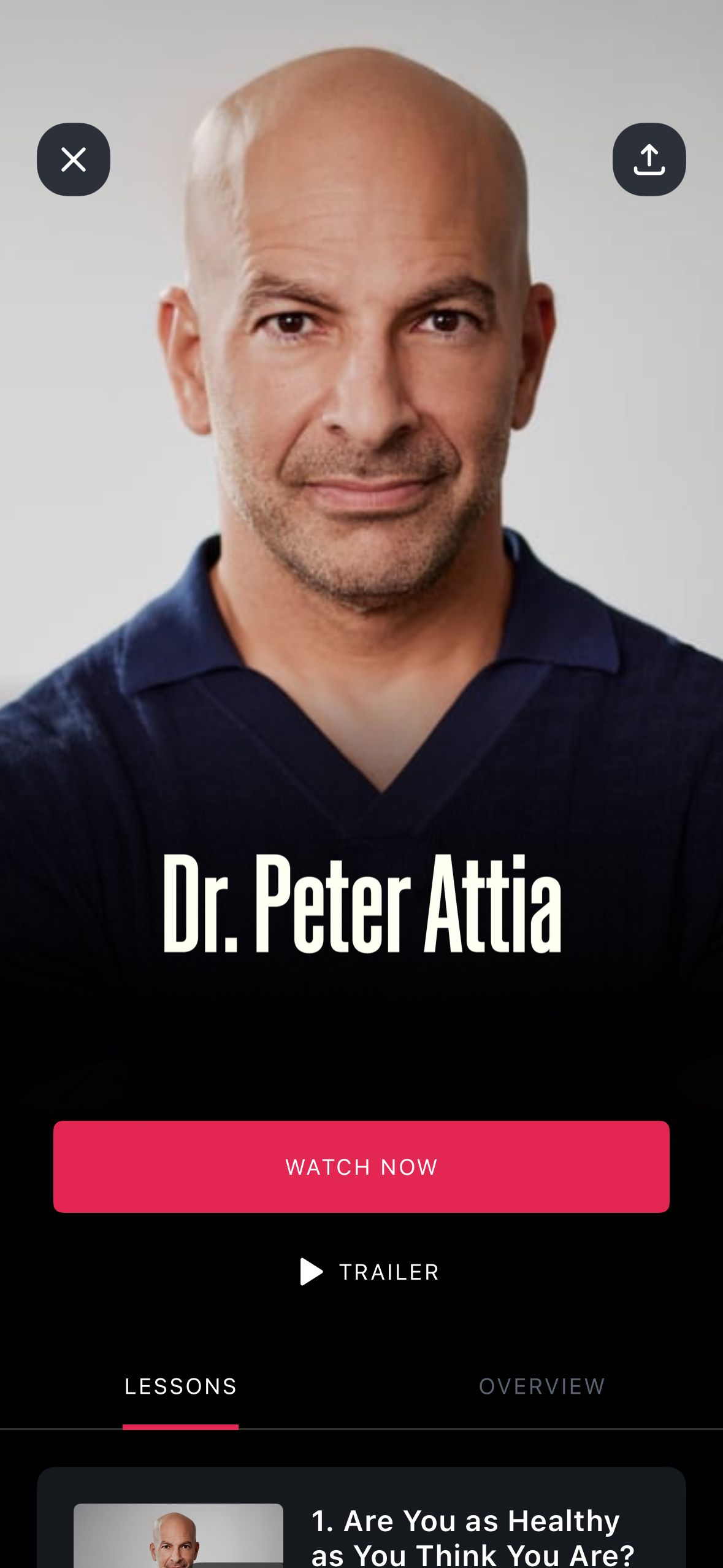 course detail screen (Masterclass)