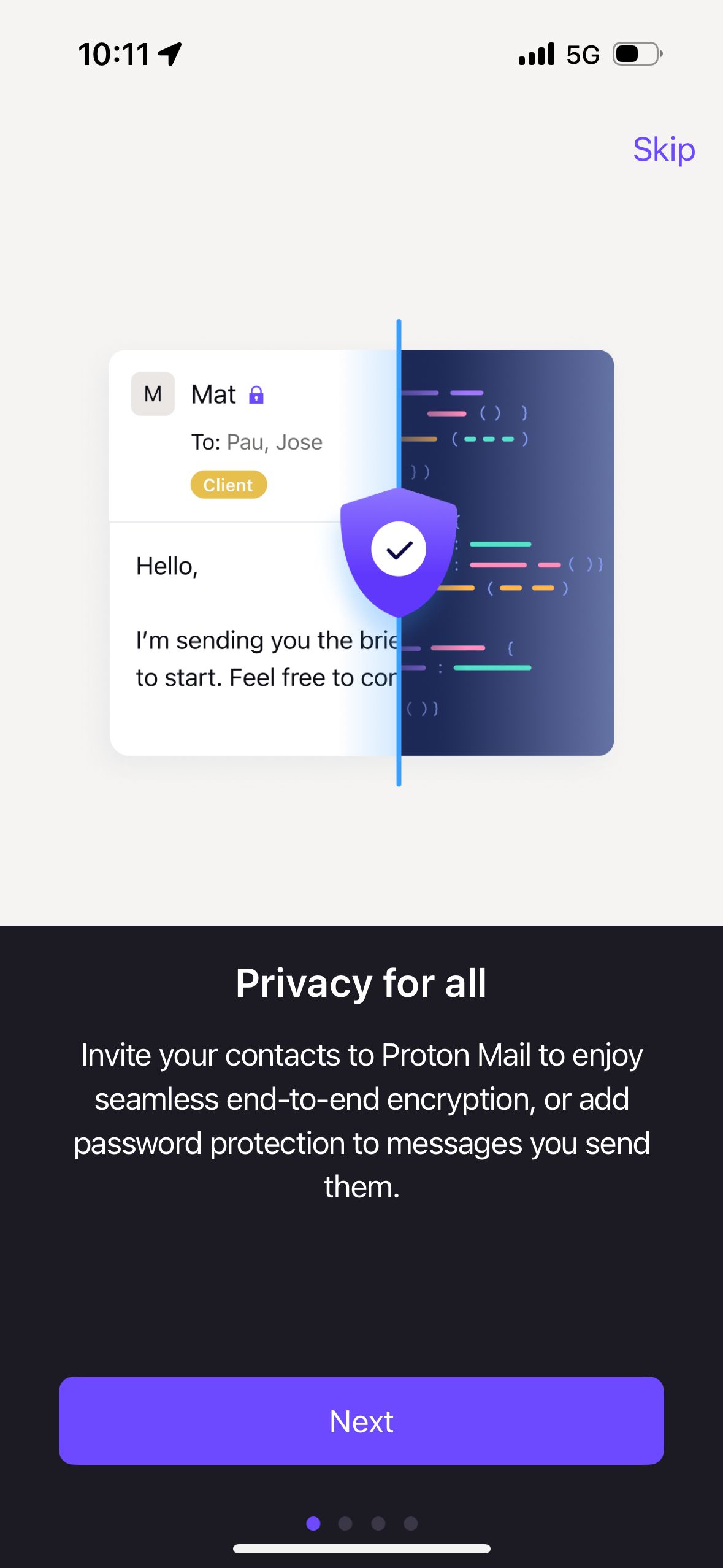 onboarding (Proton Mail)