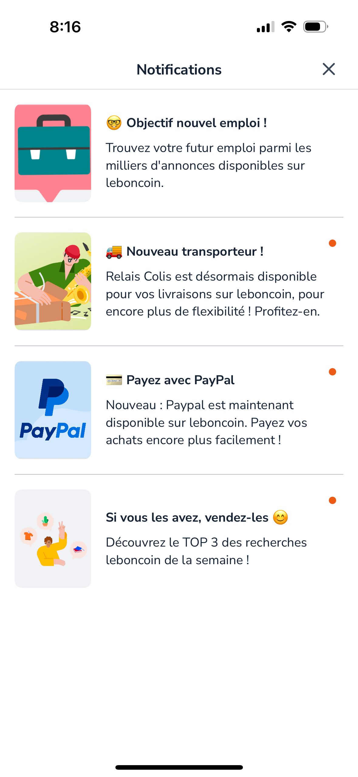 notification (Le bon coin)