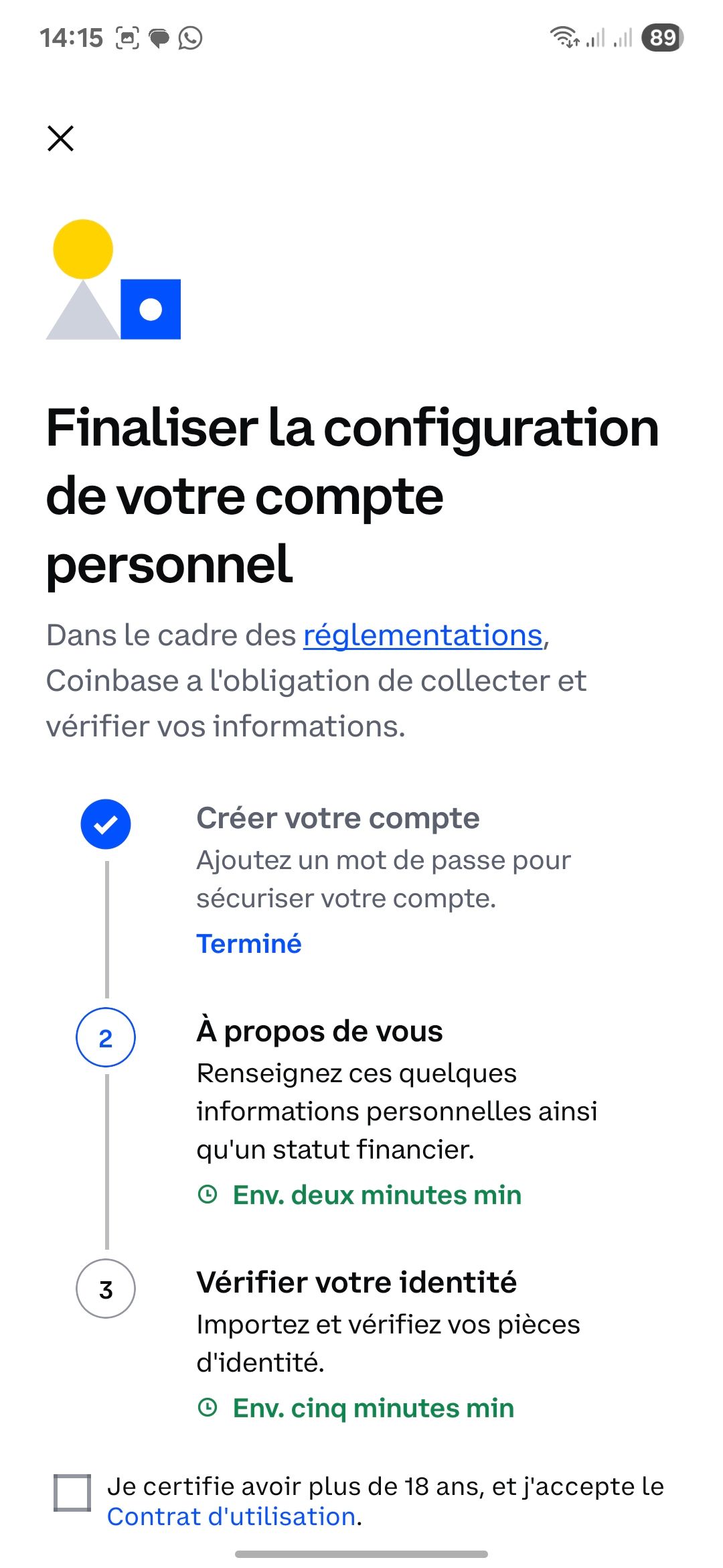account setup (Coinbase)