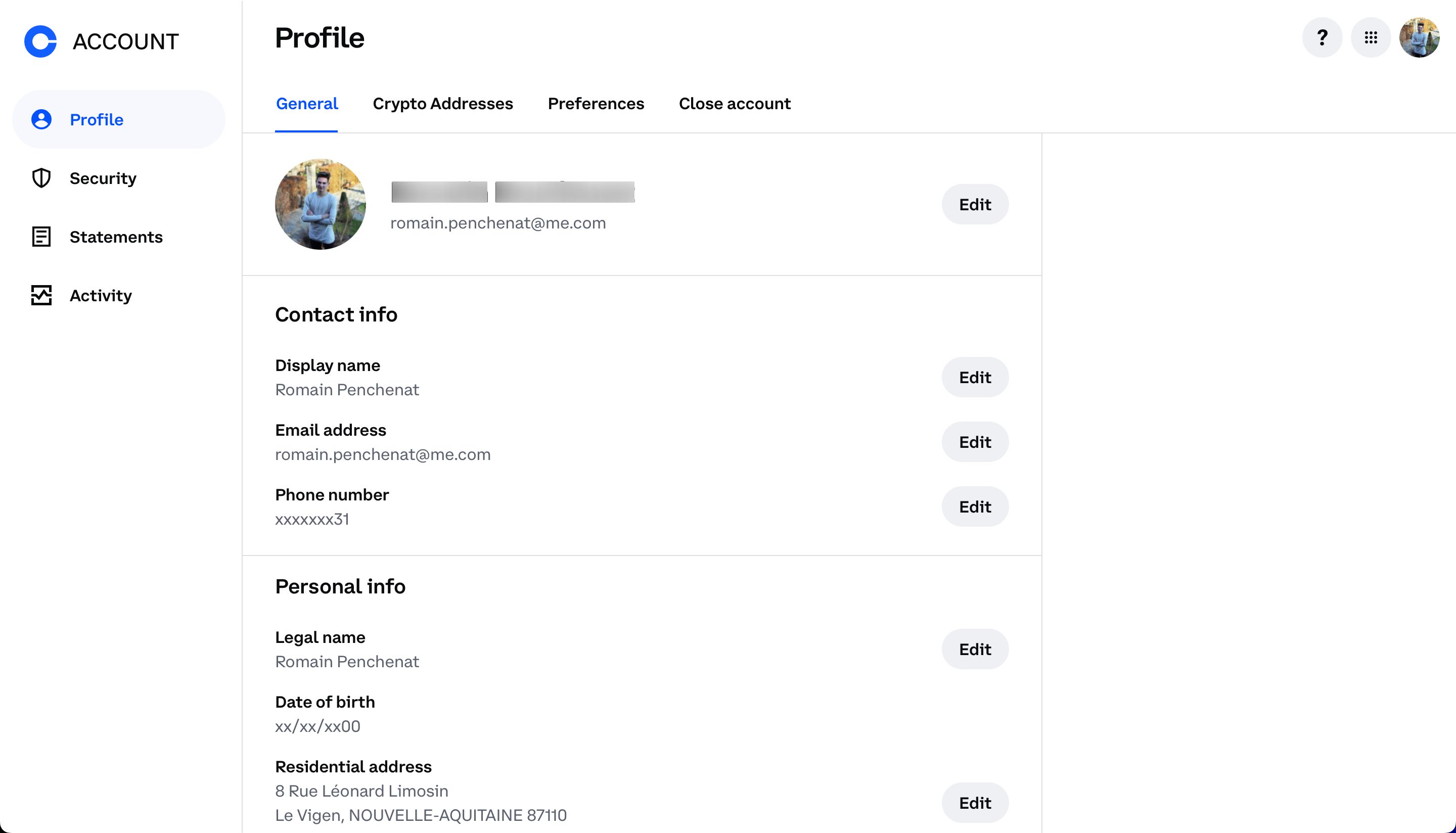 Profile (Coinbase)