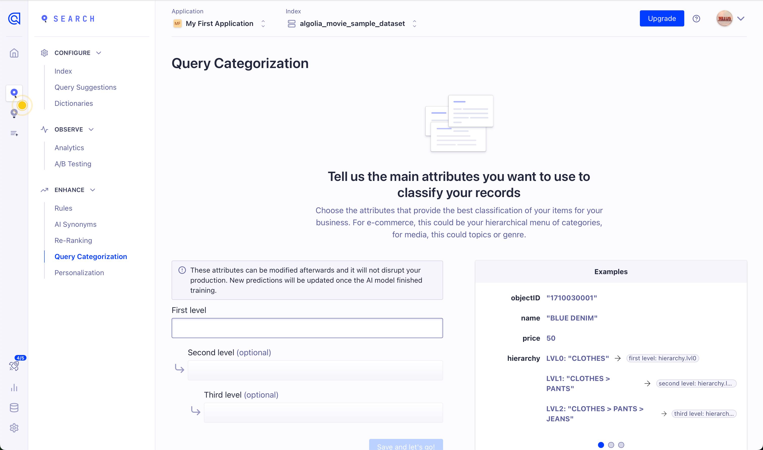 Configuration (Algolia)