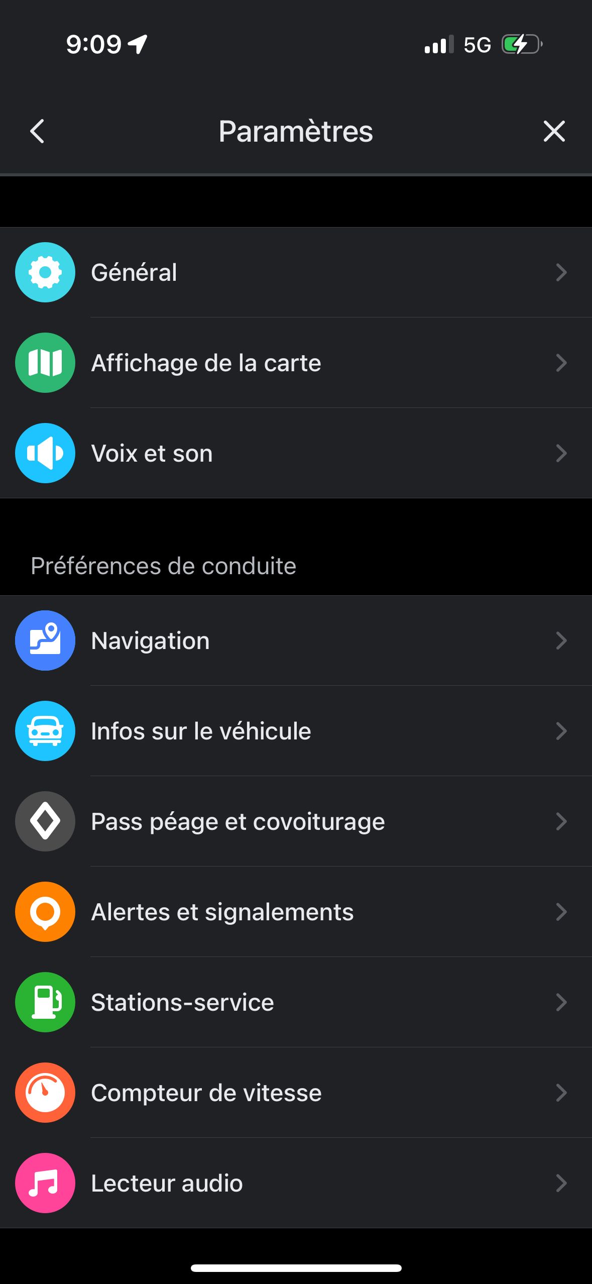settings (Waze)