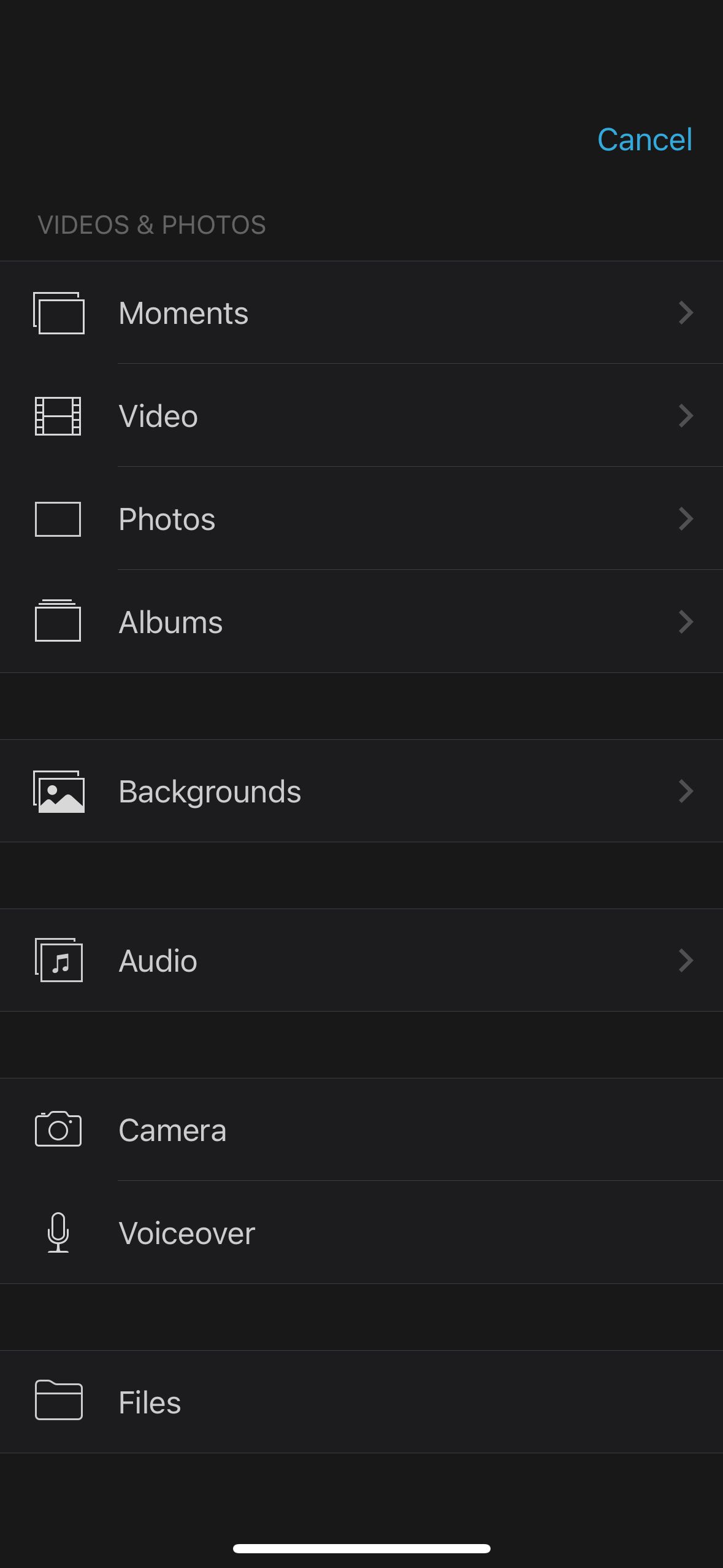 list (iMovie)