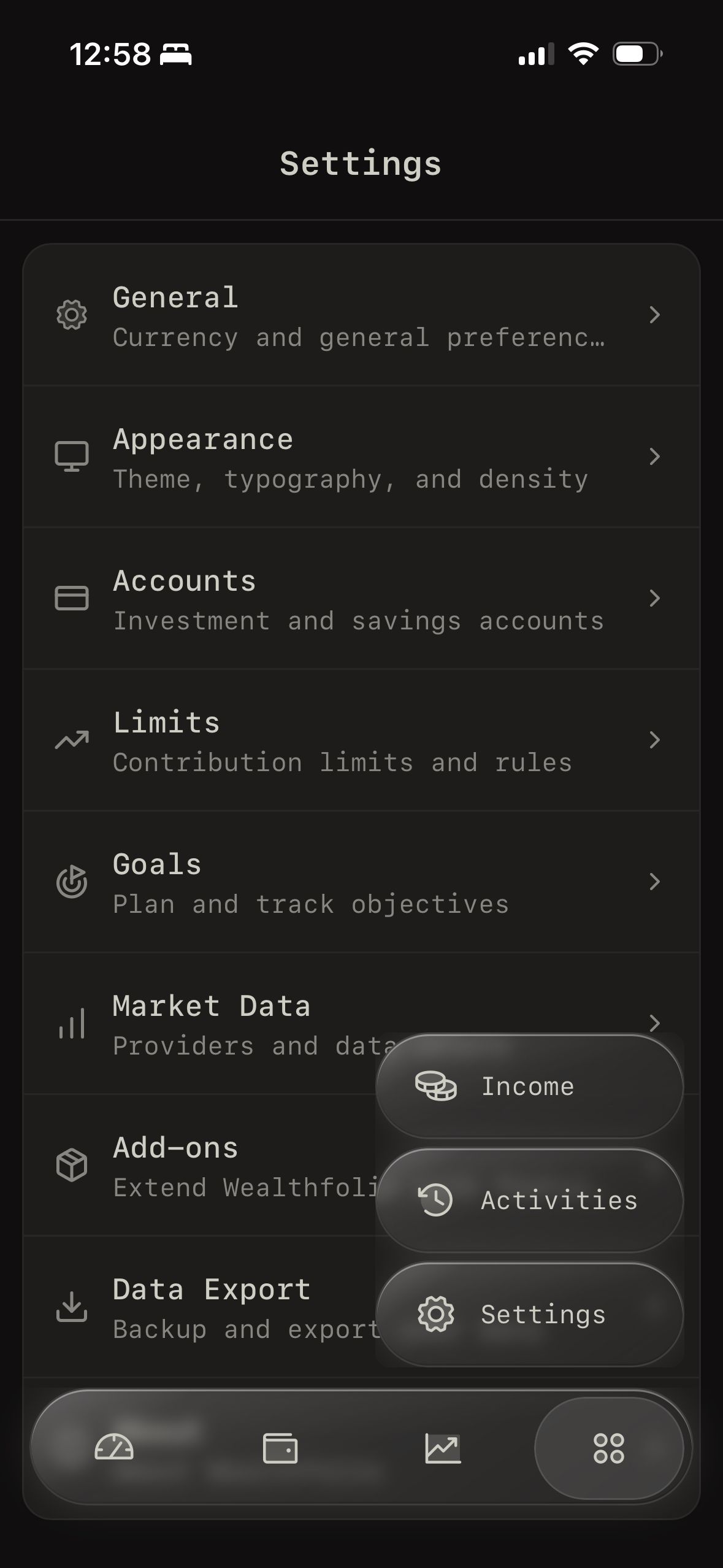 Settings (Wealthfolio)