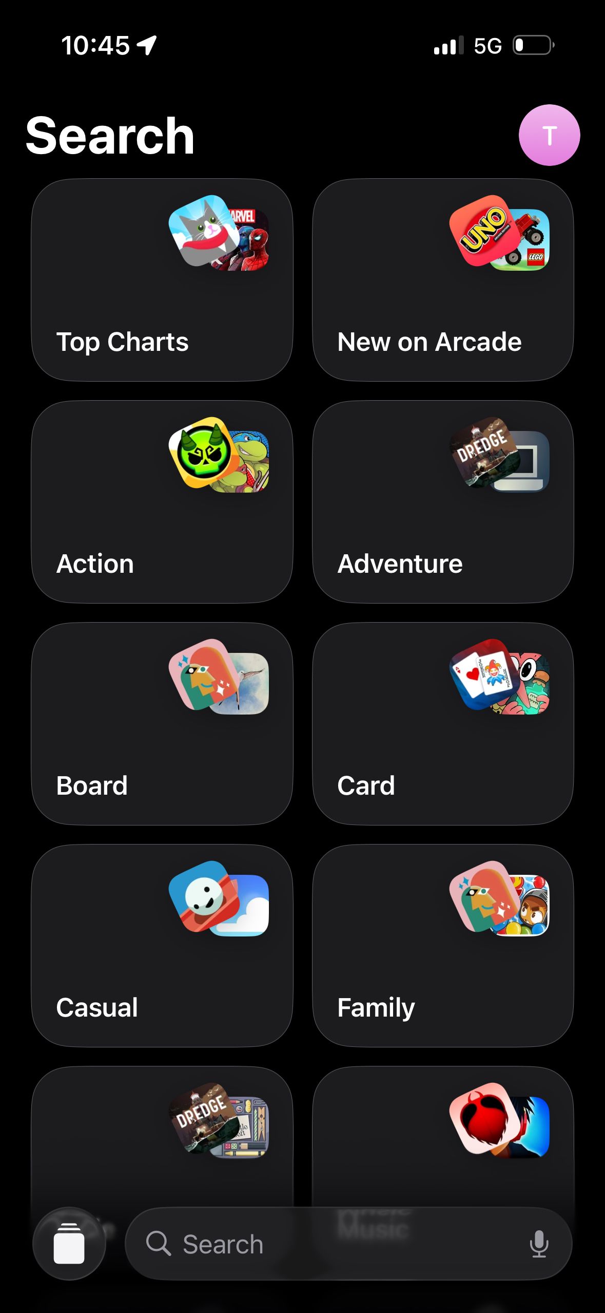 Search Screen (Apple Games iOS26)