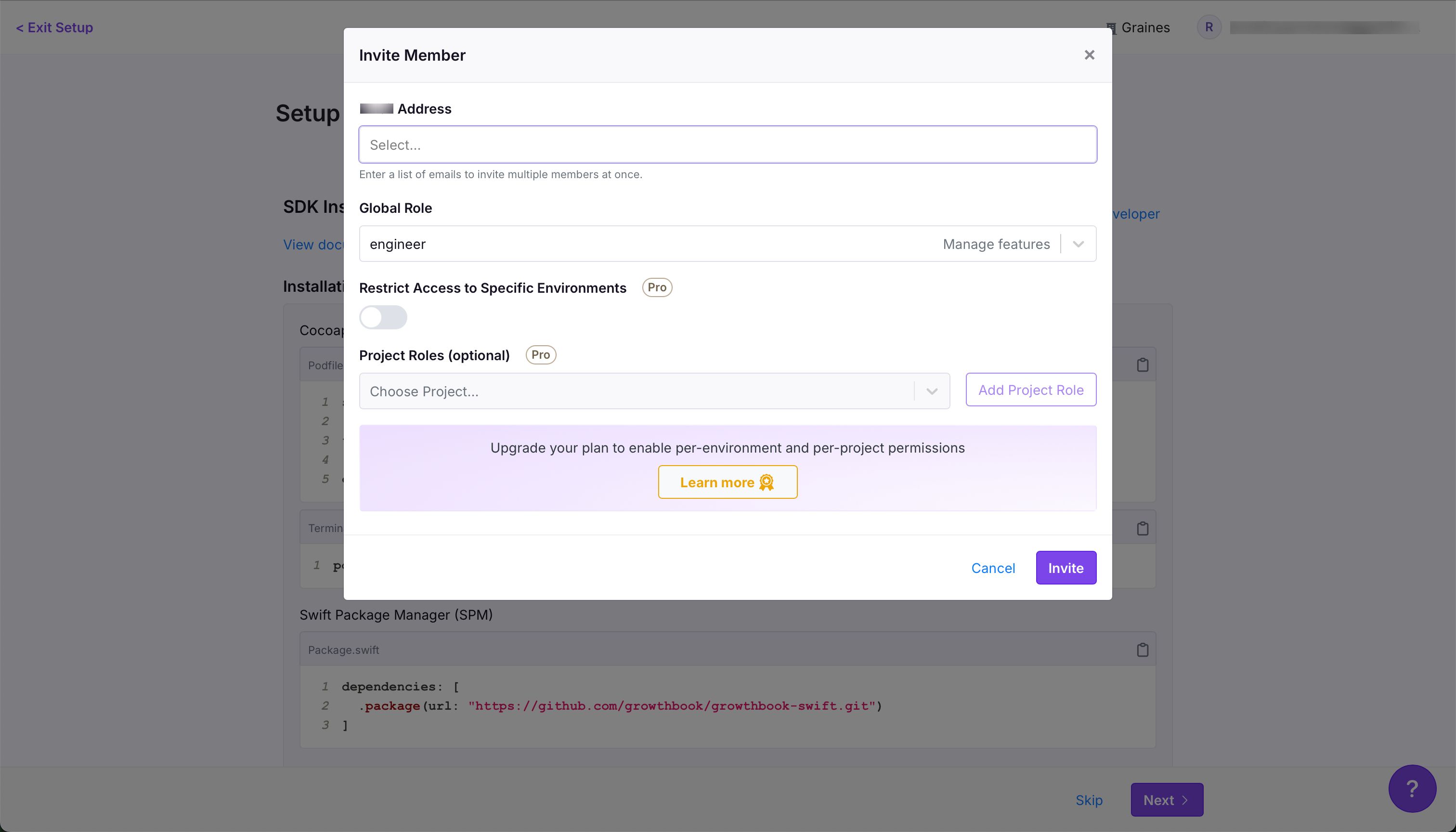 modal (Growthbook)