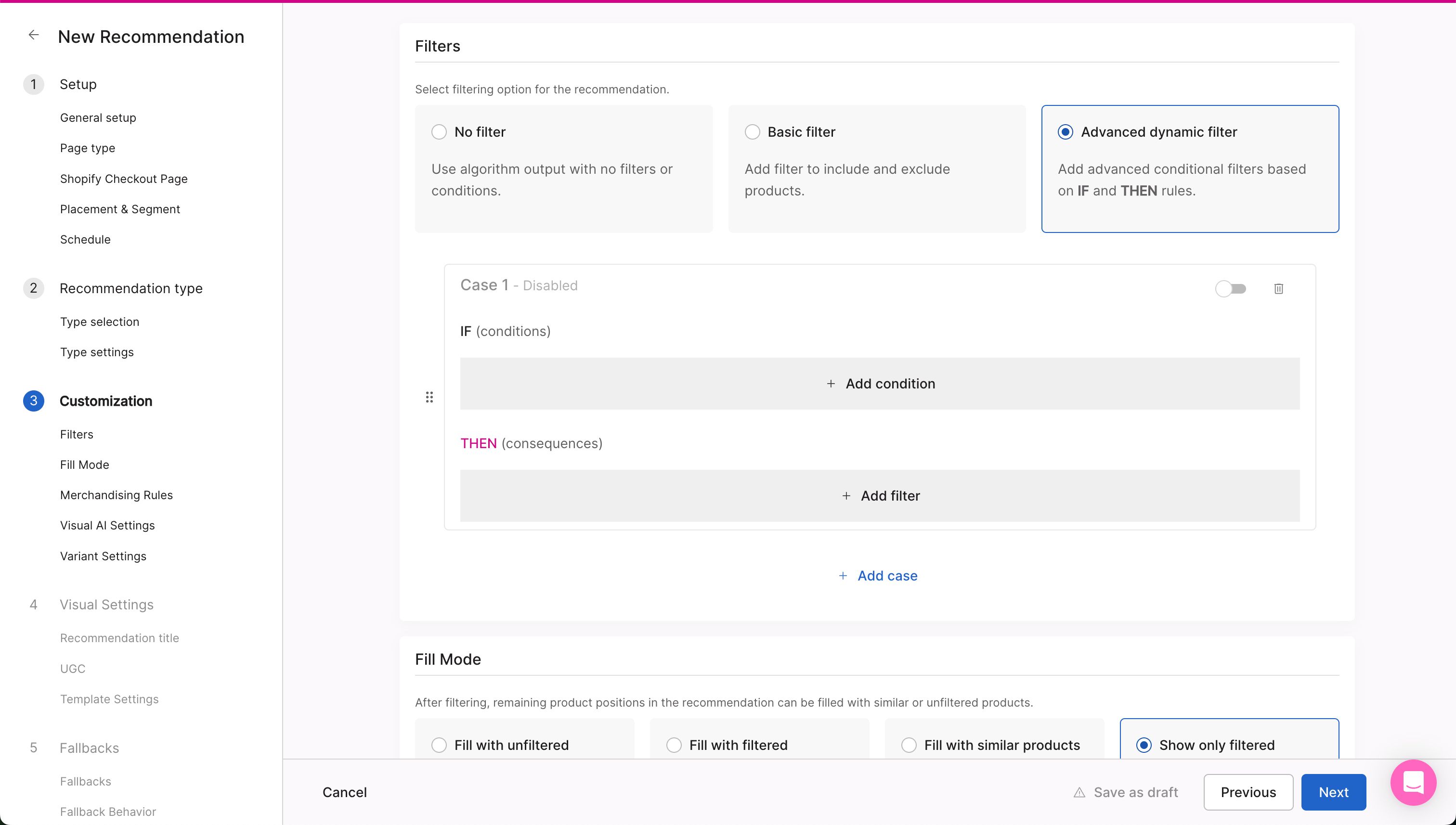Settings Panel (Nosto)