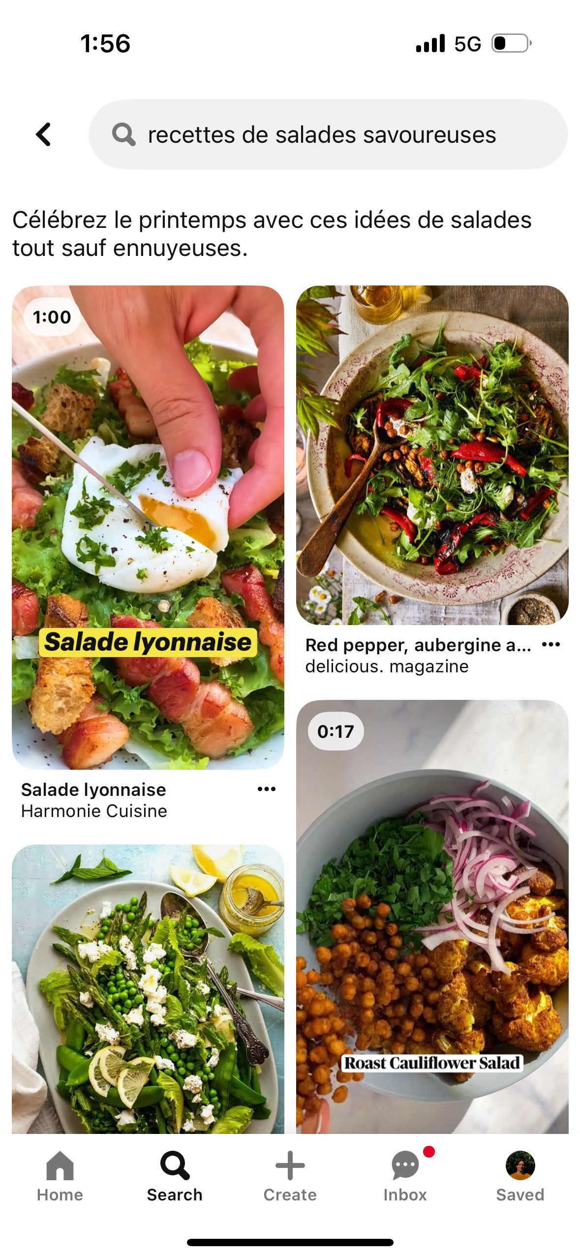search results (Pinterest)