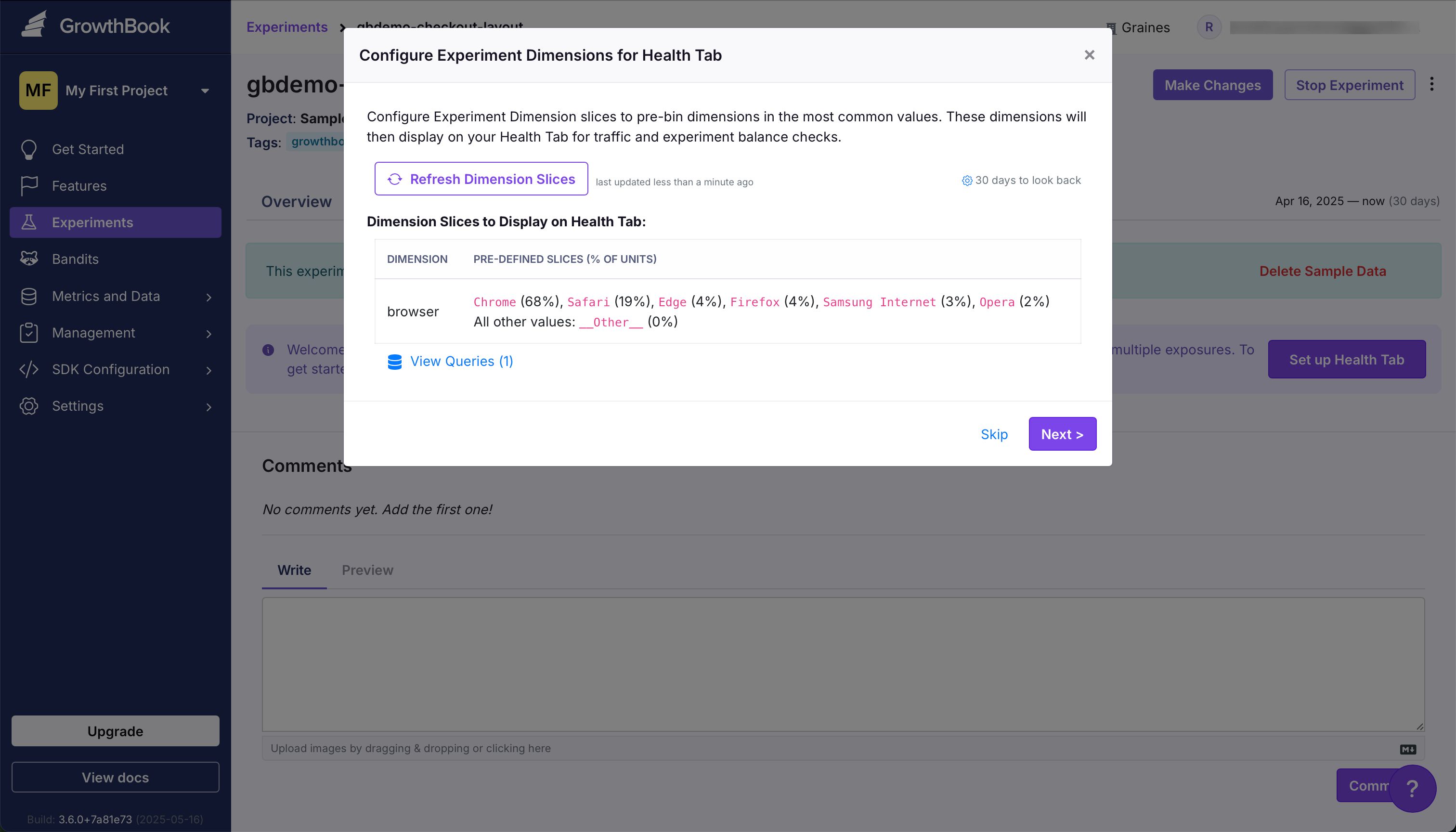 Modal (Growthbook)