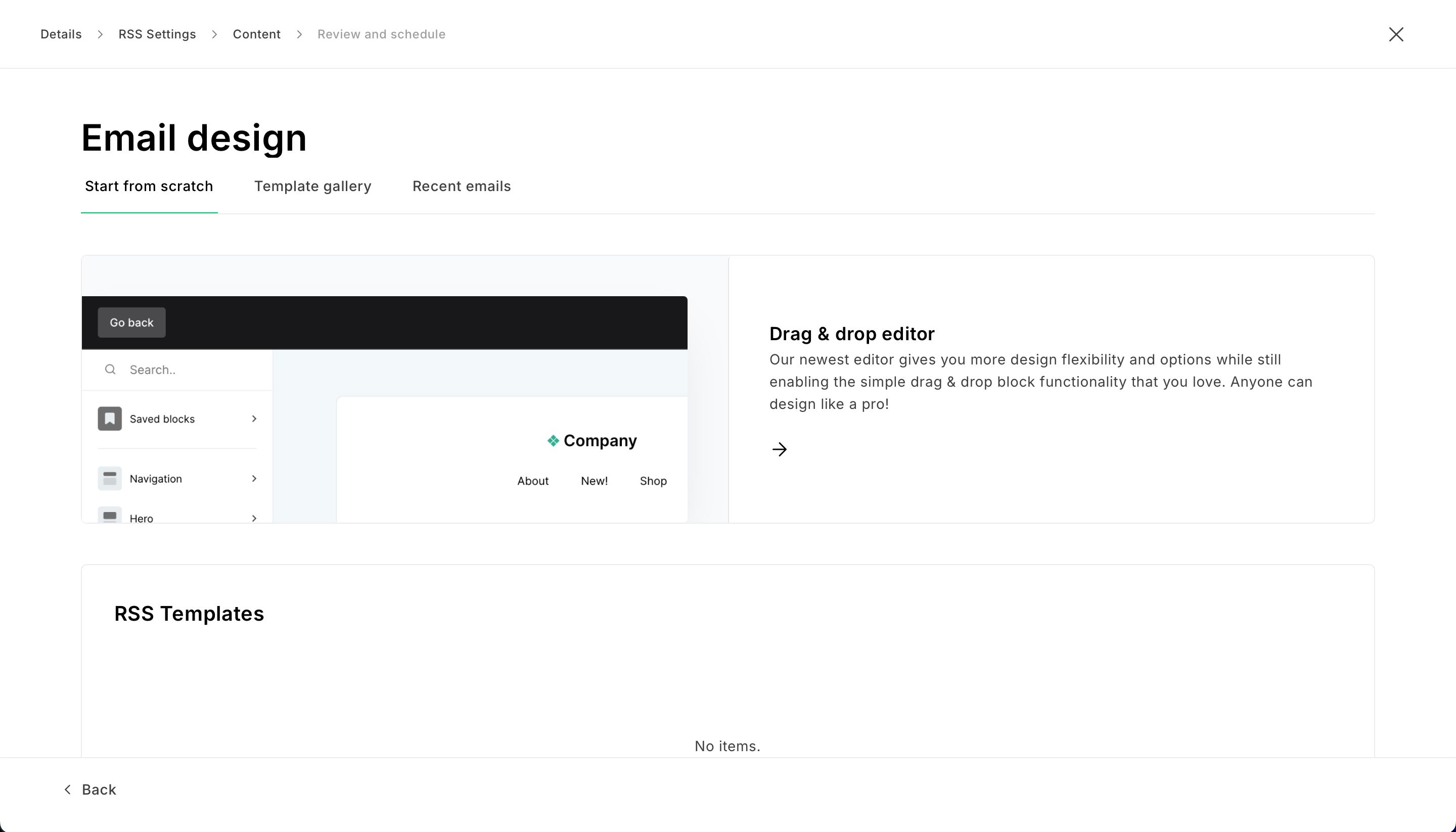 Email Design Interface