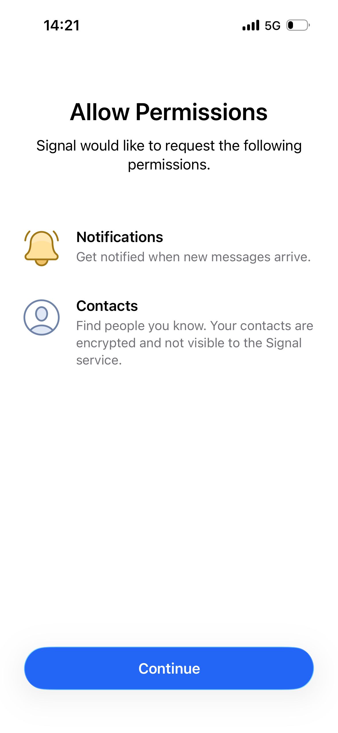 permission request (Signal)