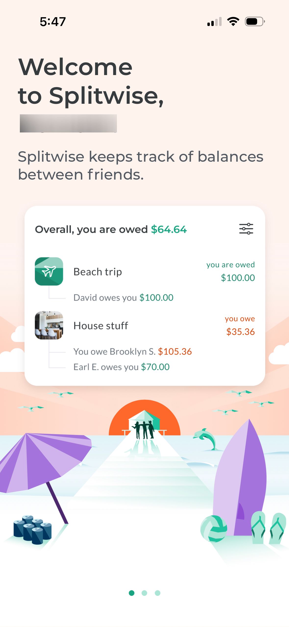 dashboard (Splitwise)