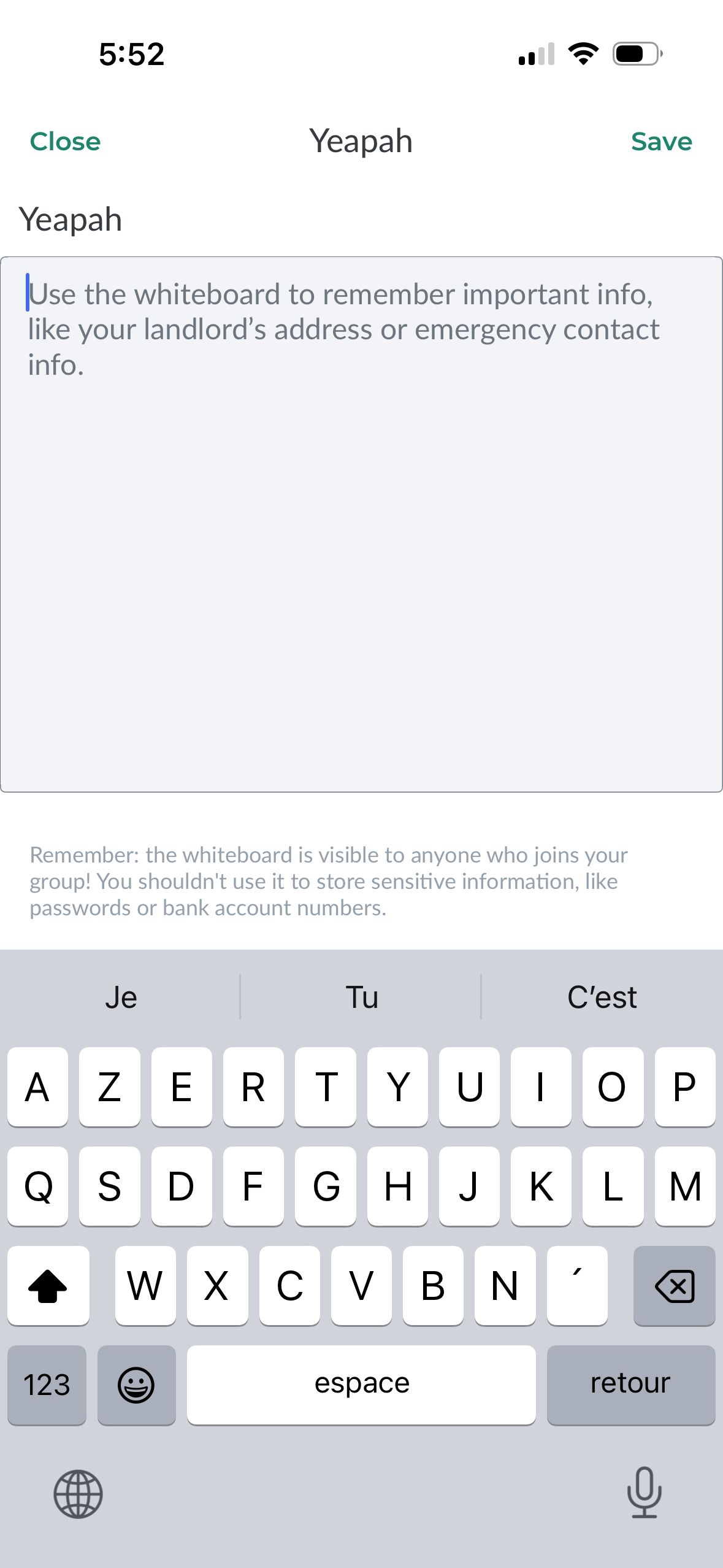 Text Input (Splitwise)