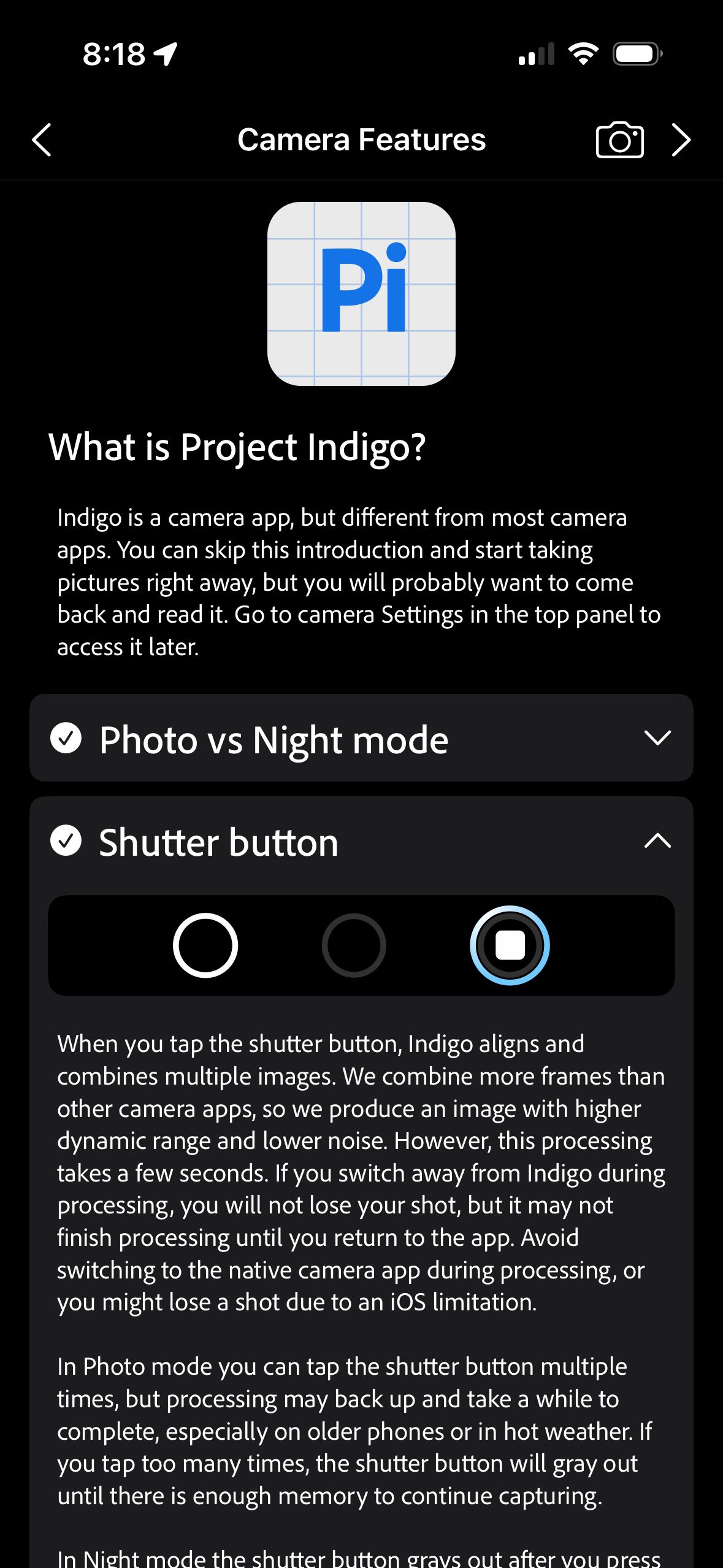 settings (Project Indigo)