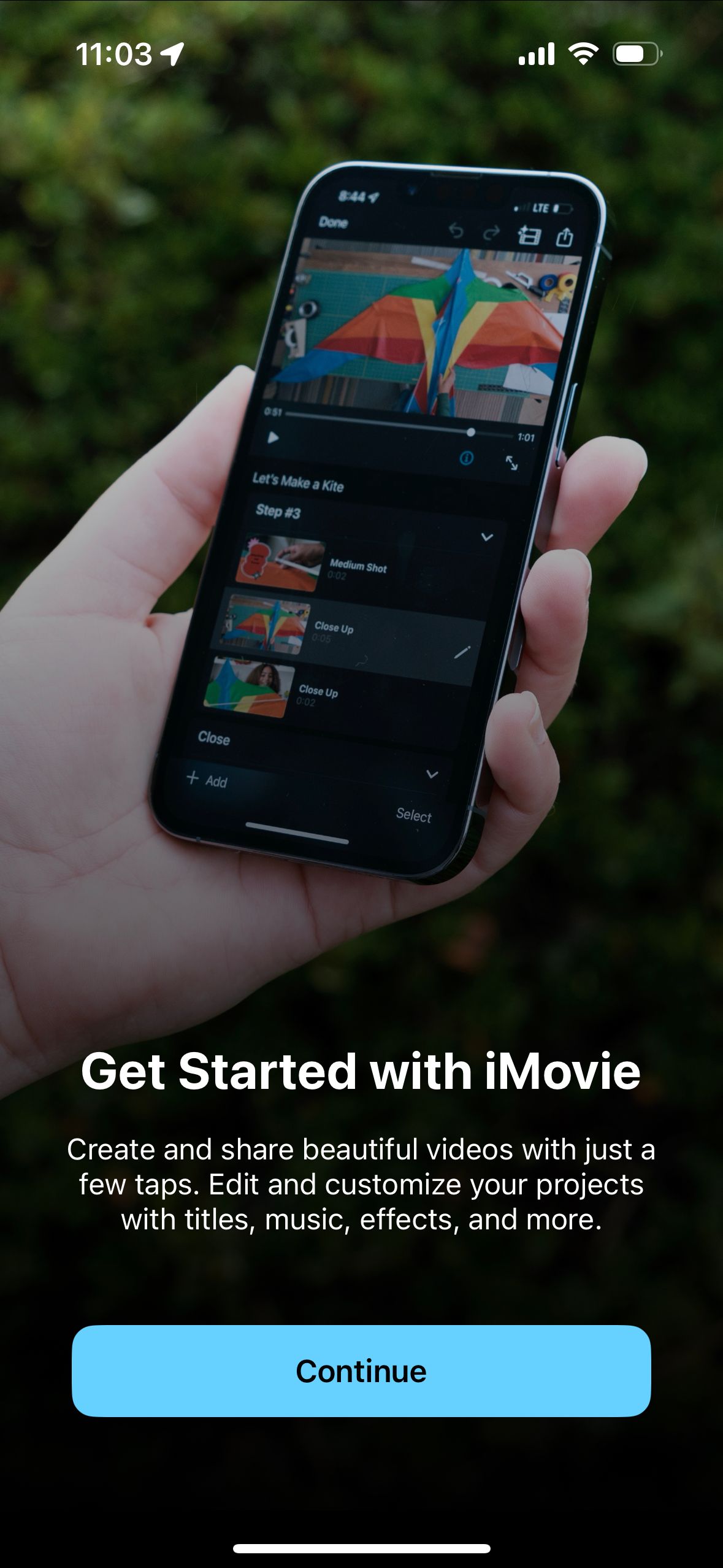 onboarding (iMovie)