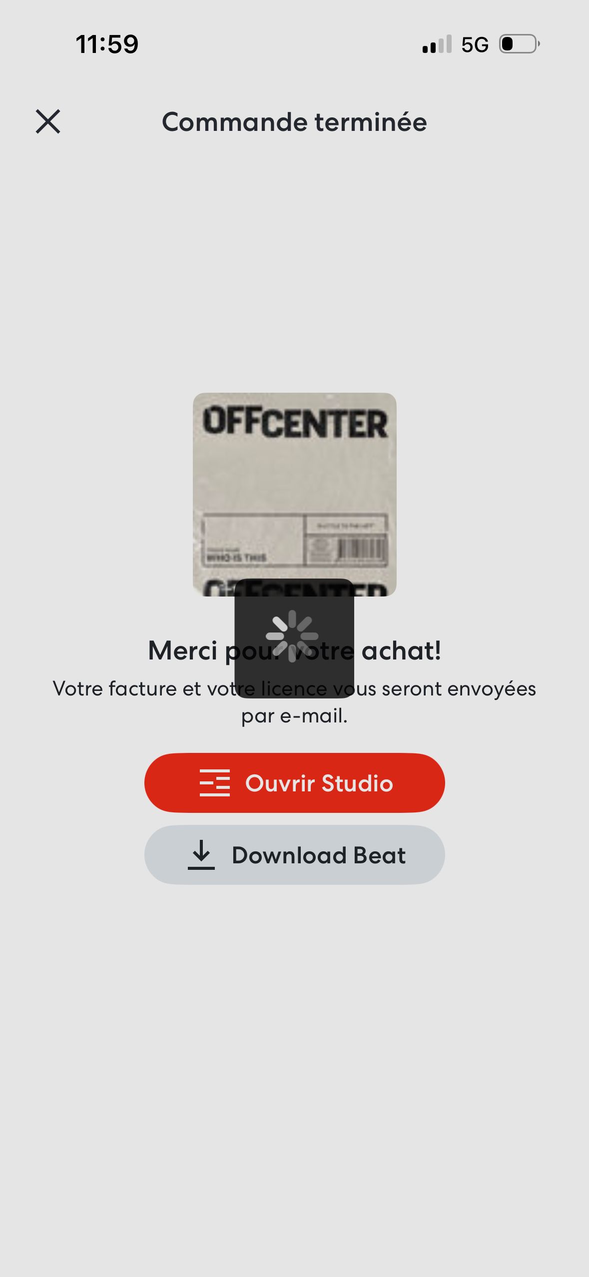 confirmation screen (BandLab)