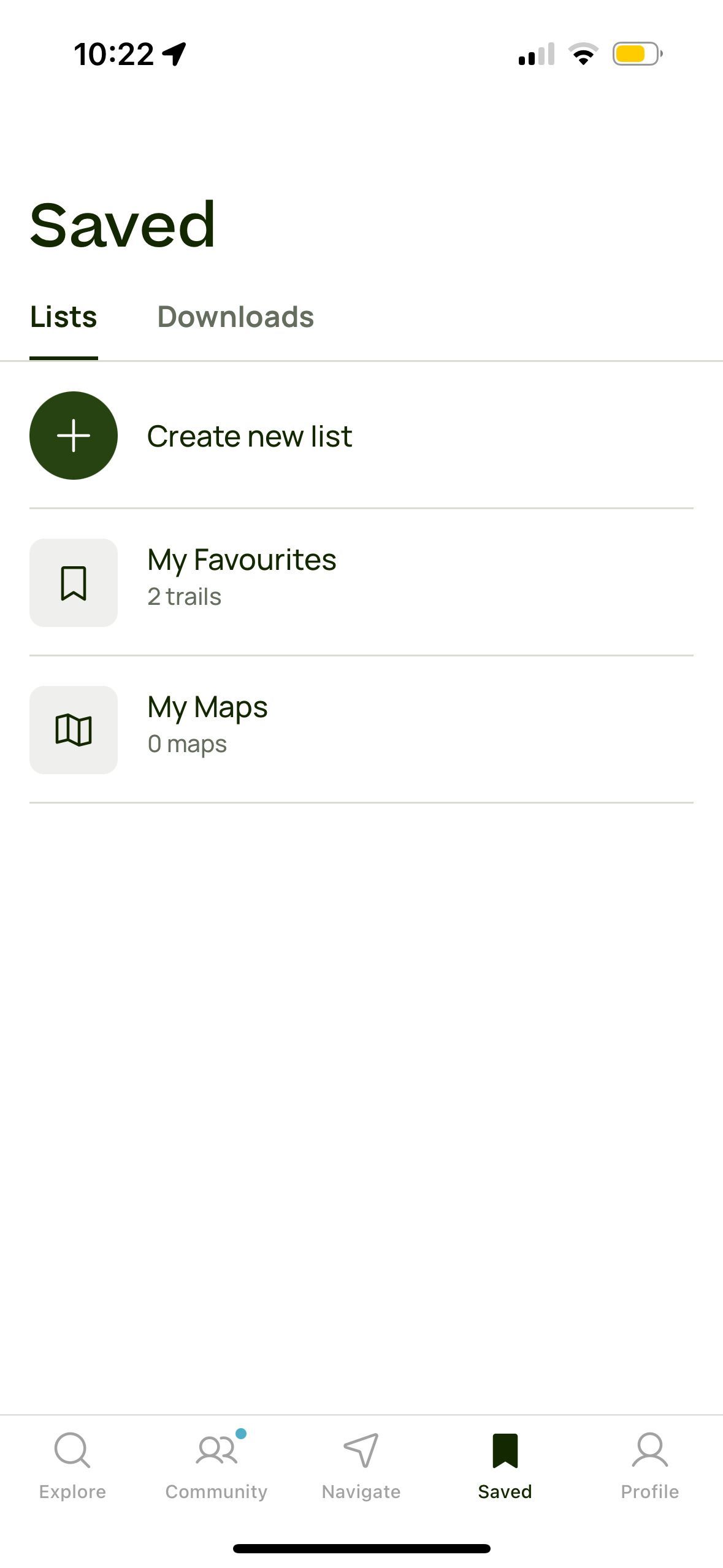 lists (Maps App)