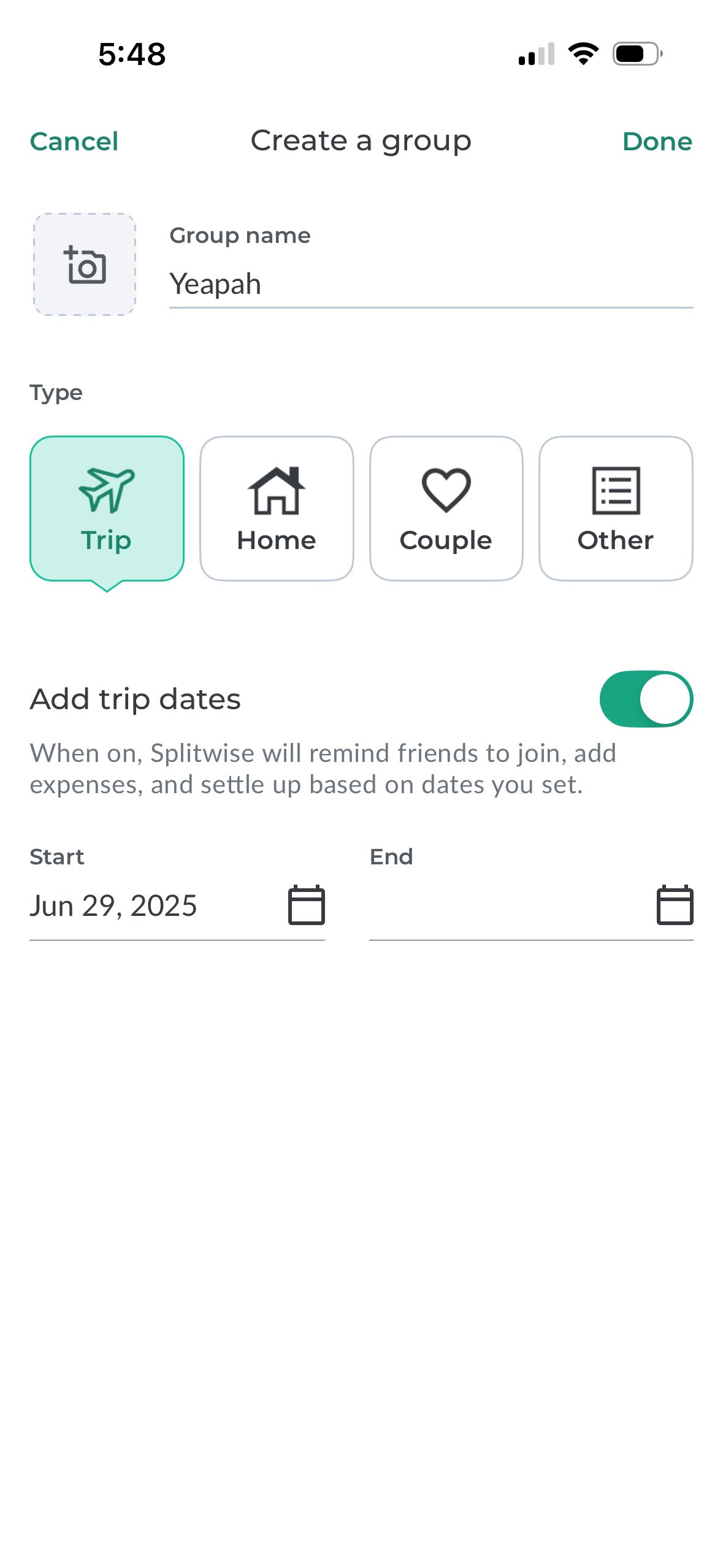 form (Splitwise)