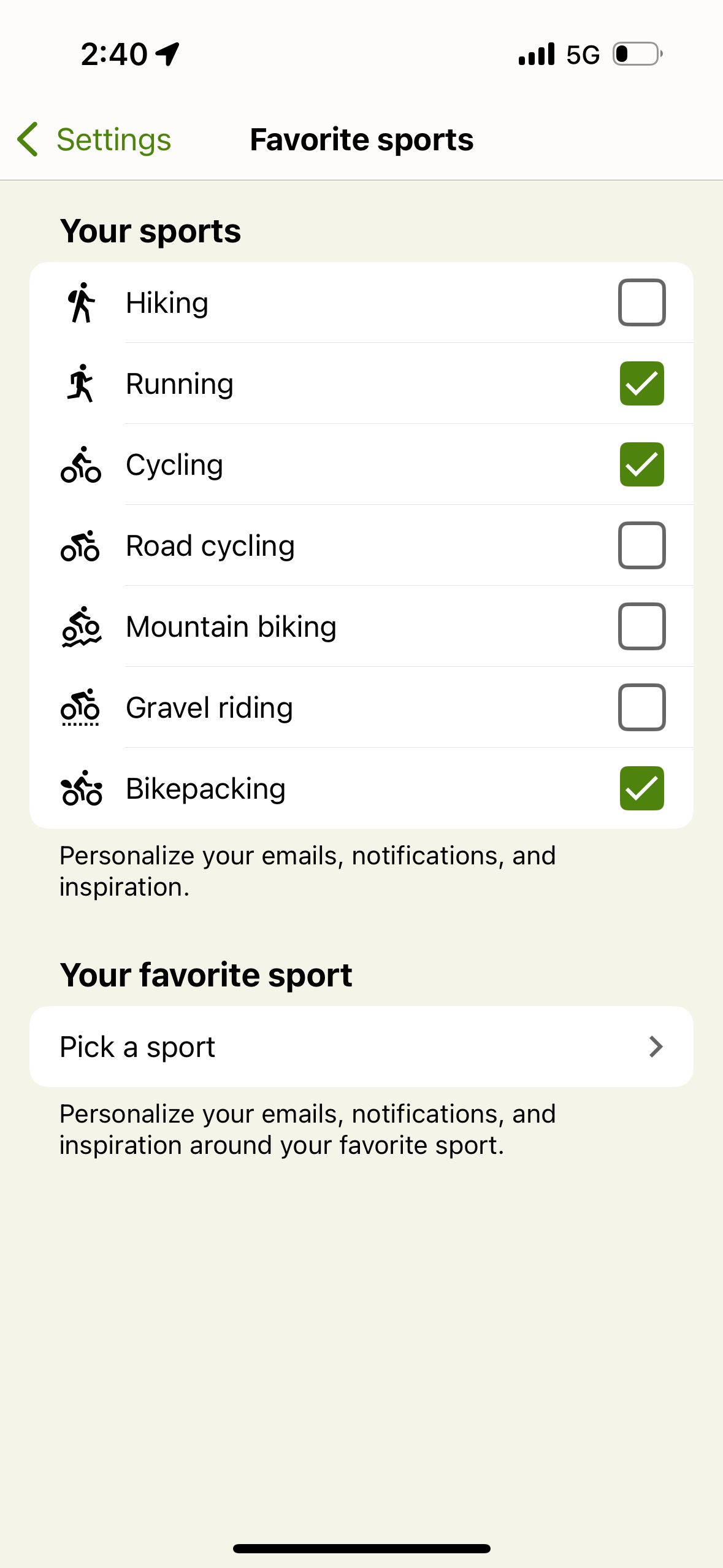 Settings (Komoot)