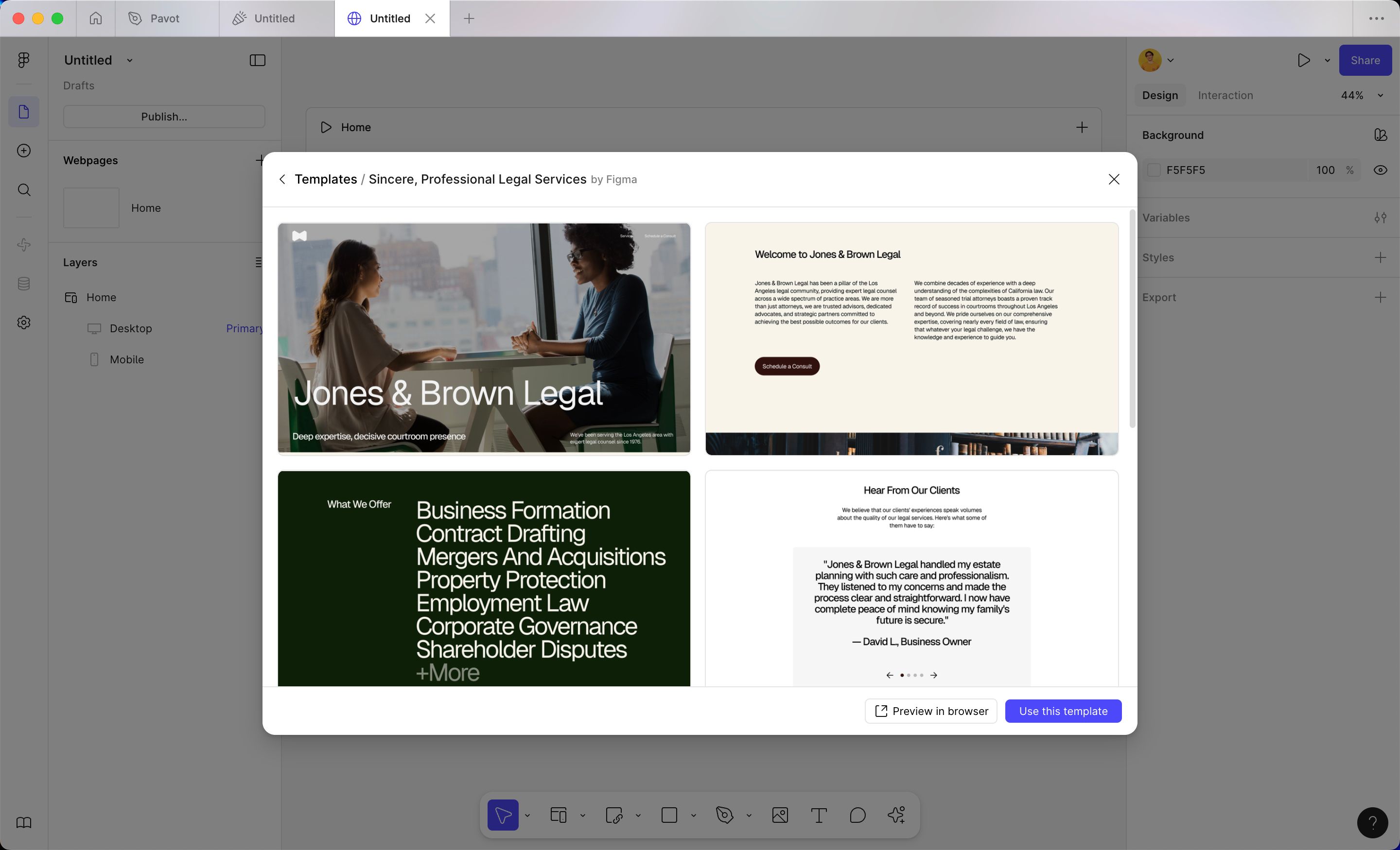 template-selection (Figma Sites)
