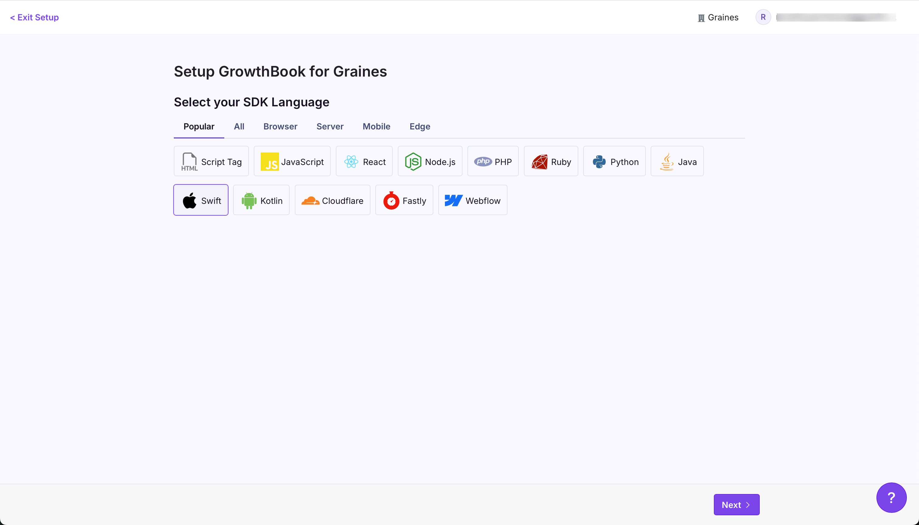 Setup/Configuration (Growthbook)