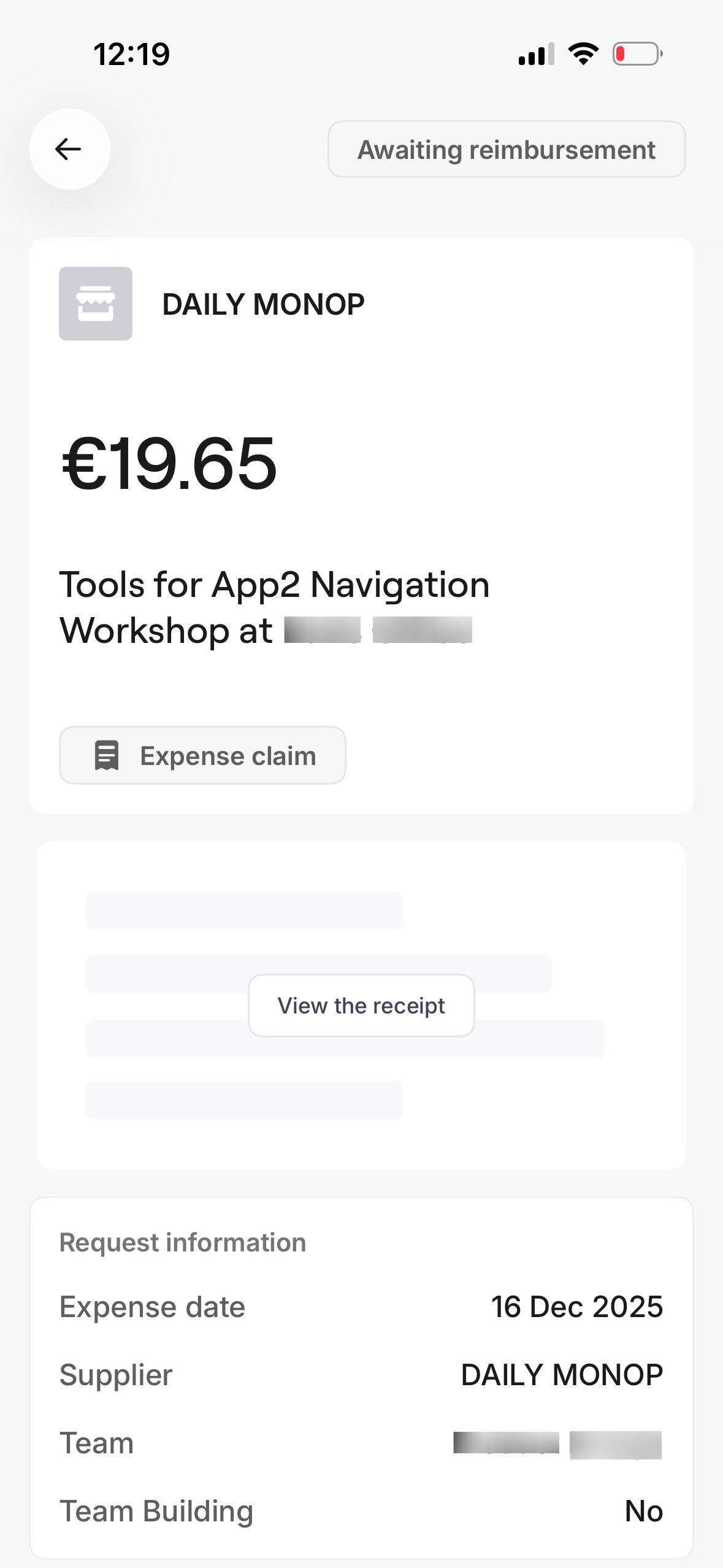 expense detail (Spendesk)