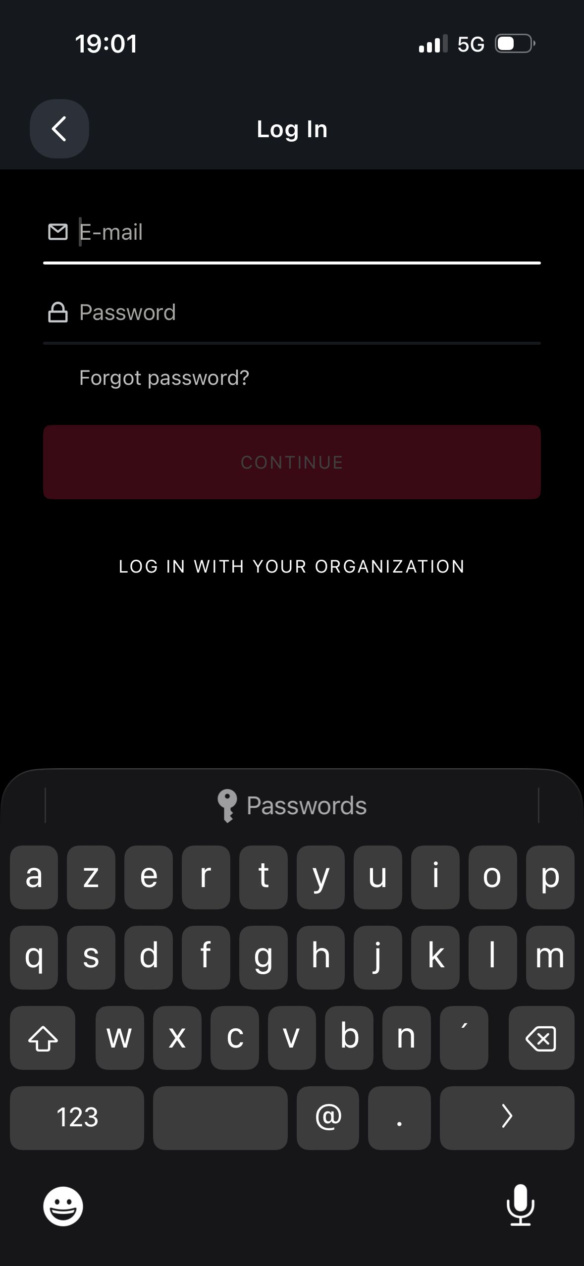 login screen (Masterclass)