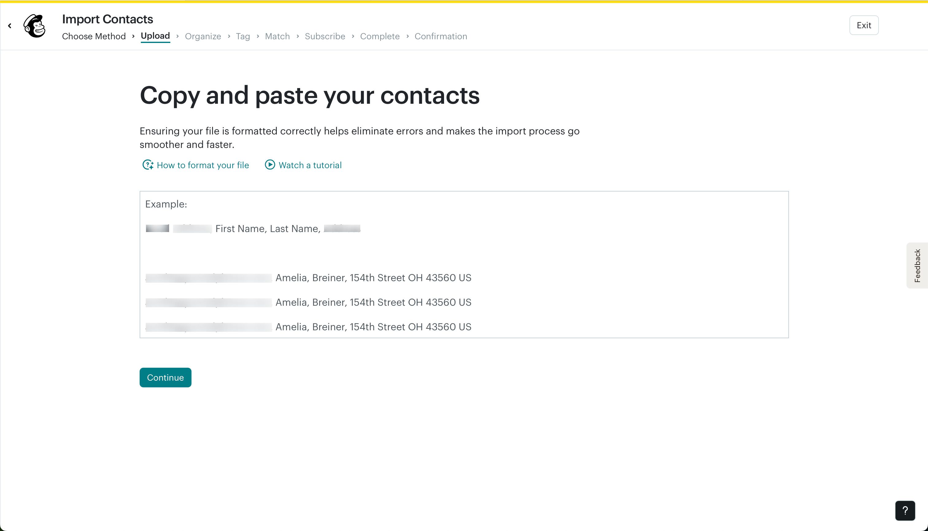 Data Import (Mailchimp)