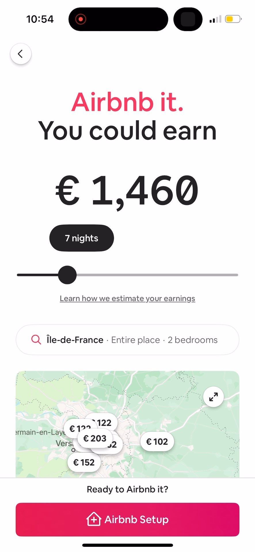 earnings estimate (Airbnb)