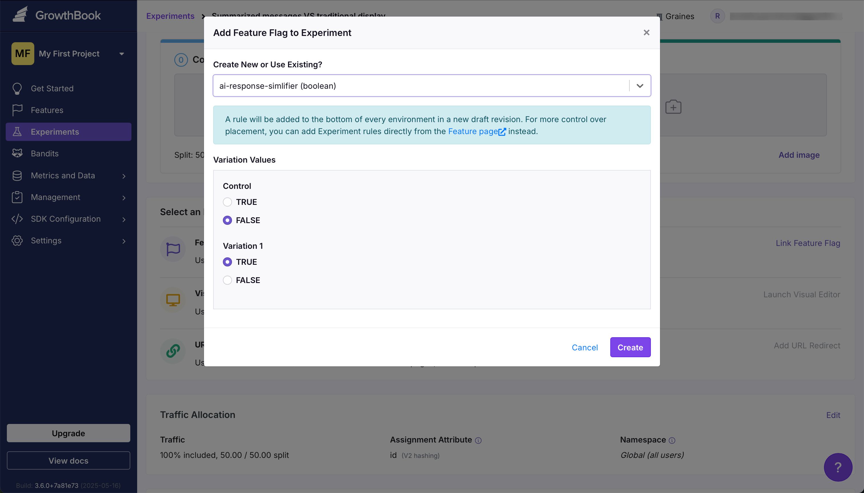 modal (Growthbook)
