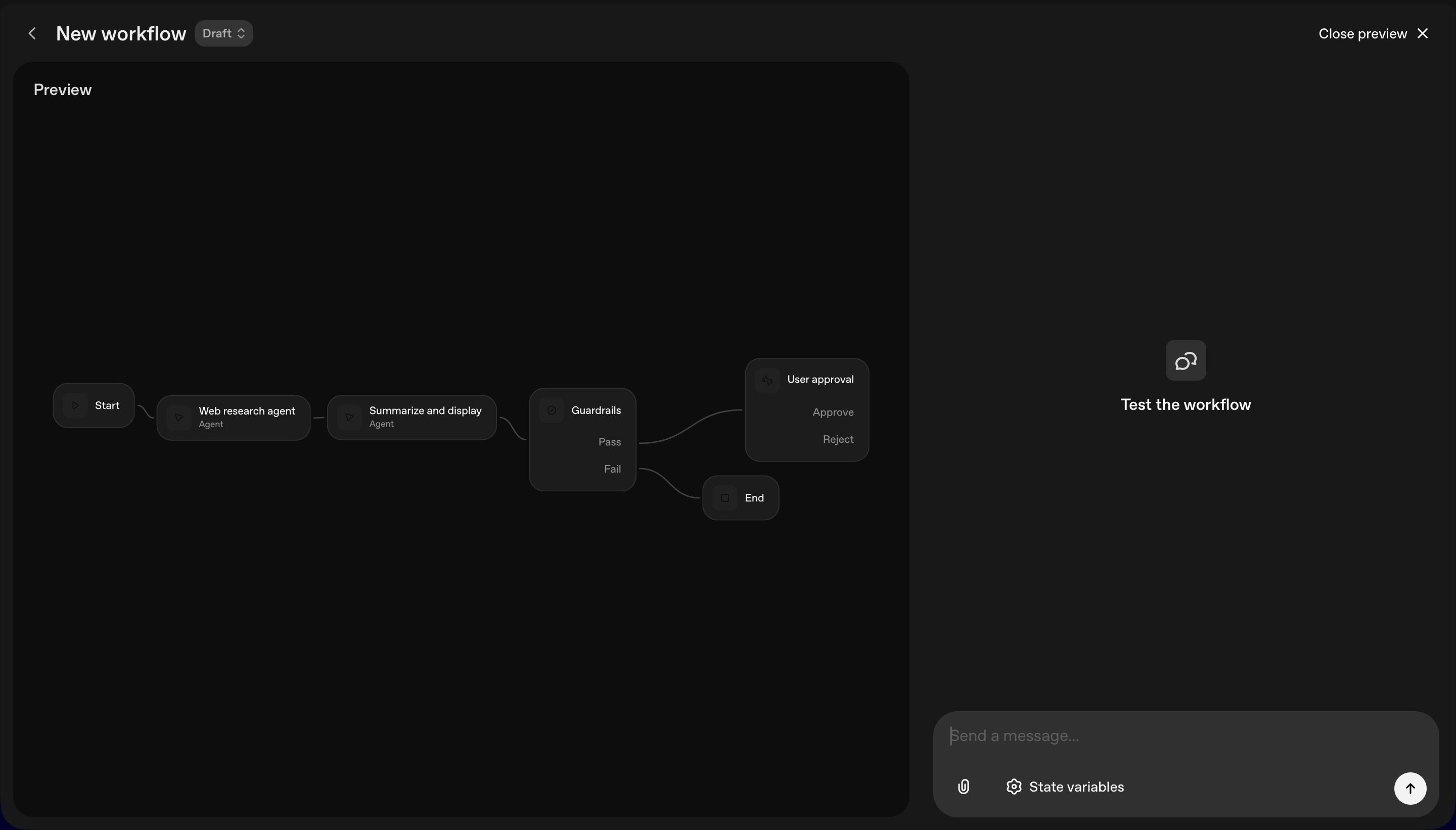 workflow editor (OpenAI Agent Builder)