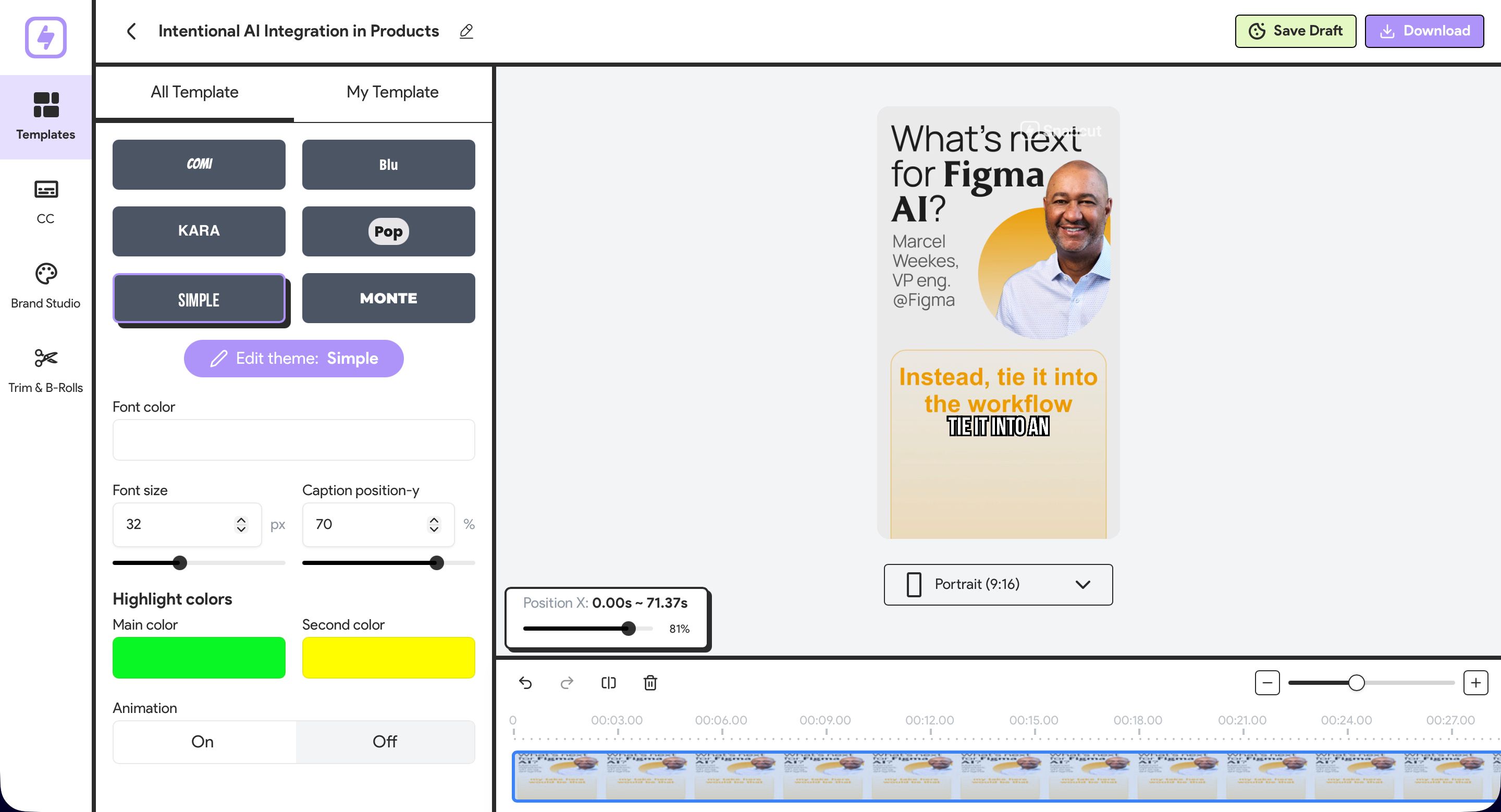 Template Editor (Snapcut)