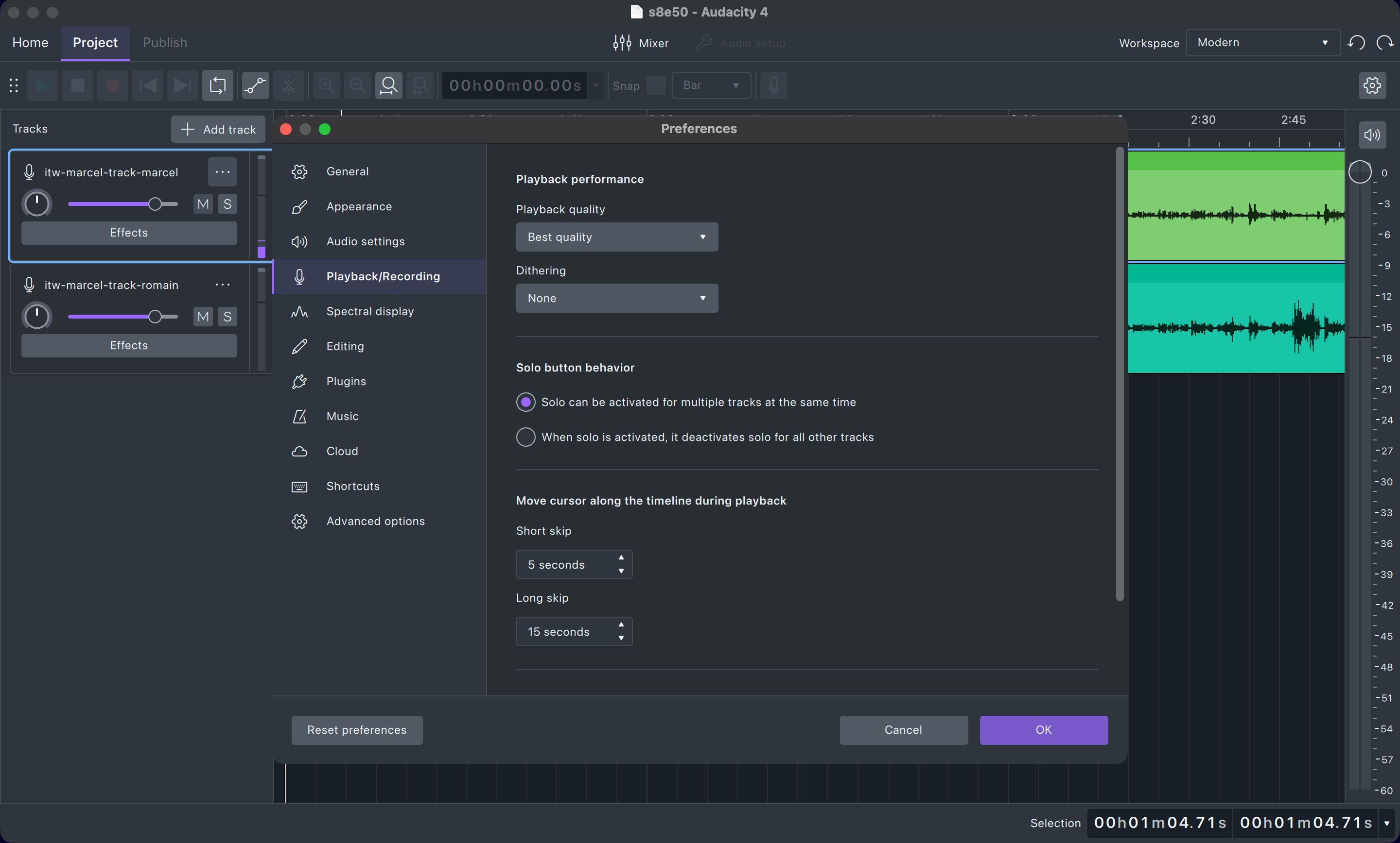 settings (Audacity 4)