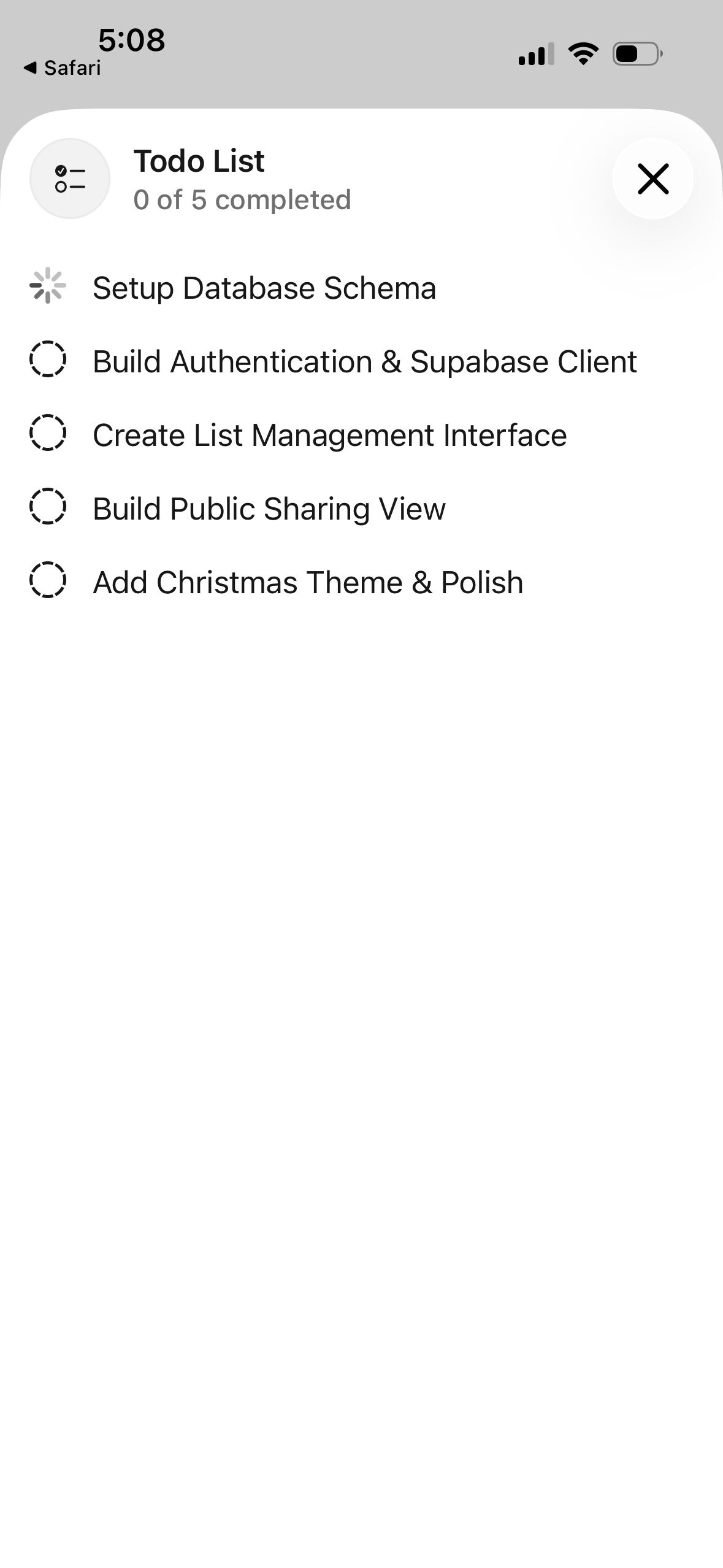Task List (v0)