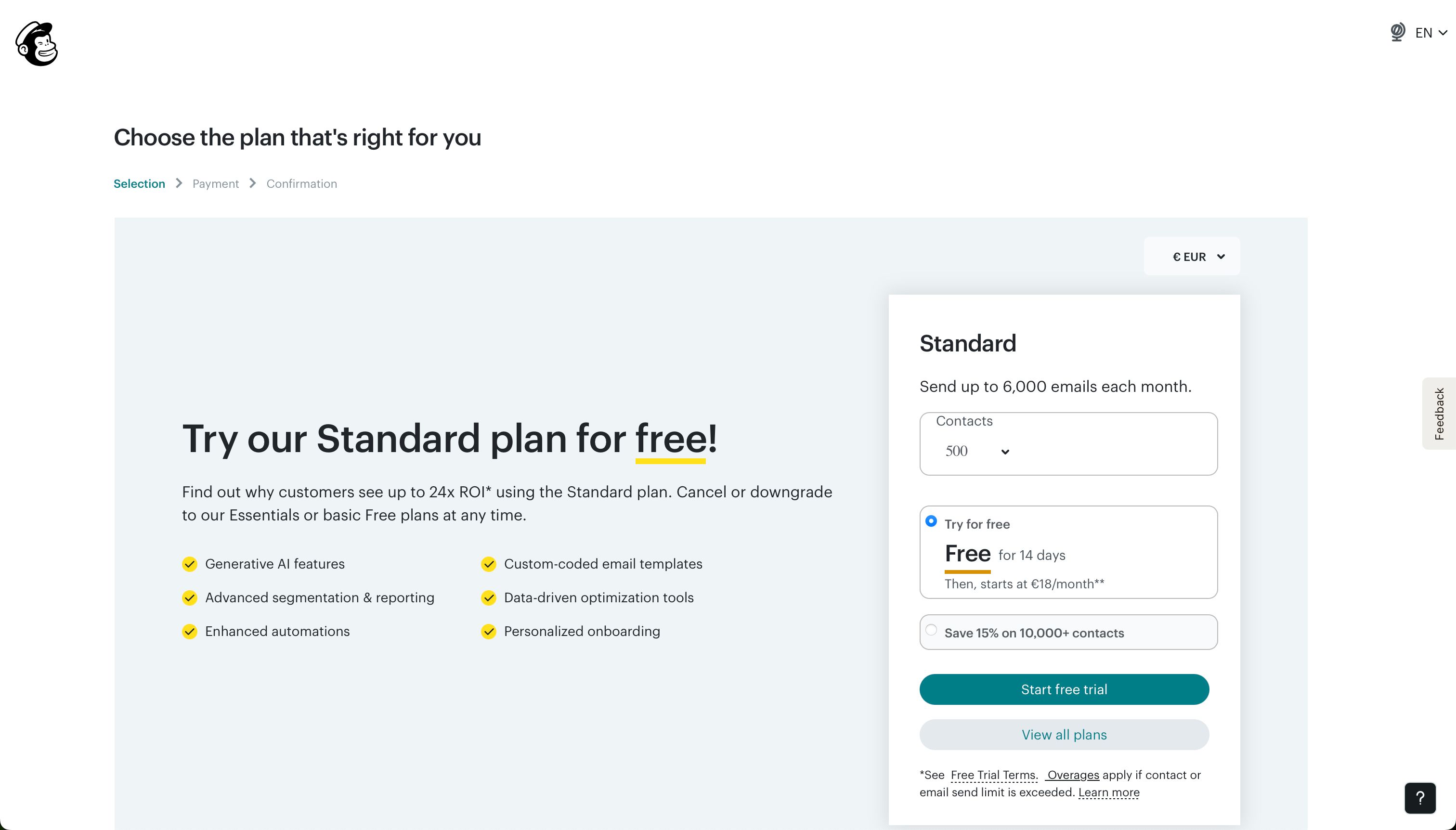 pricing (Mailchimp)