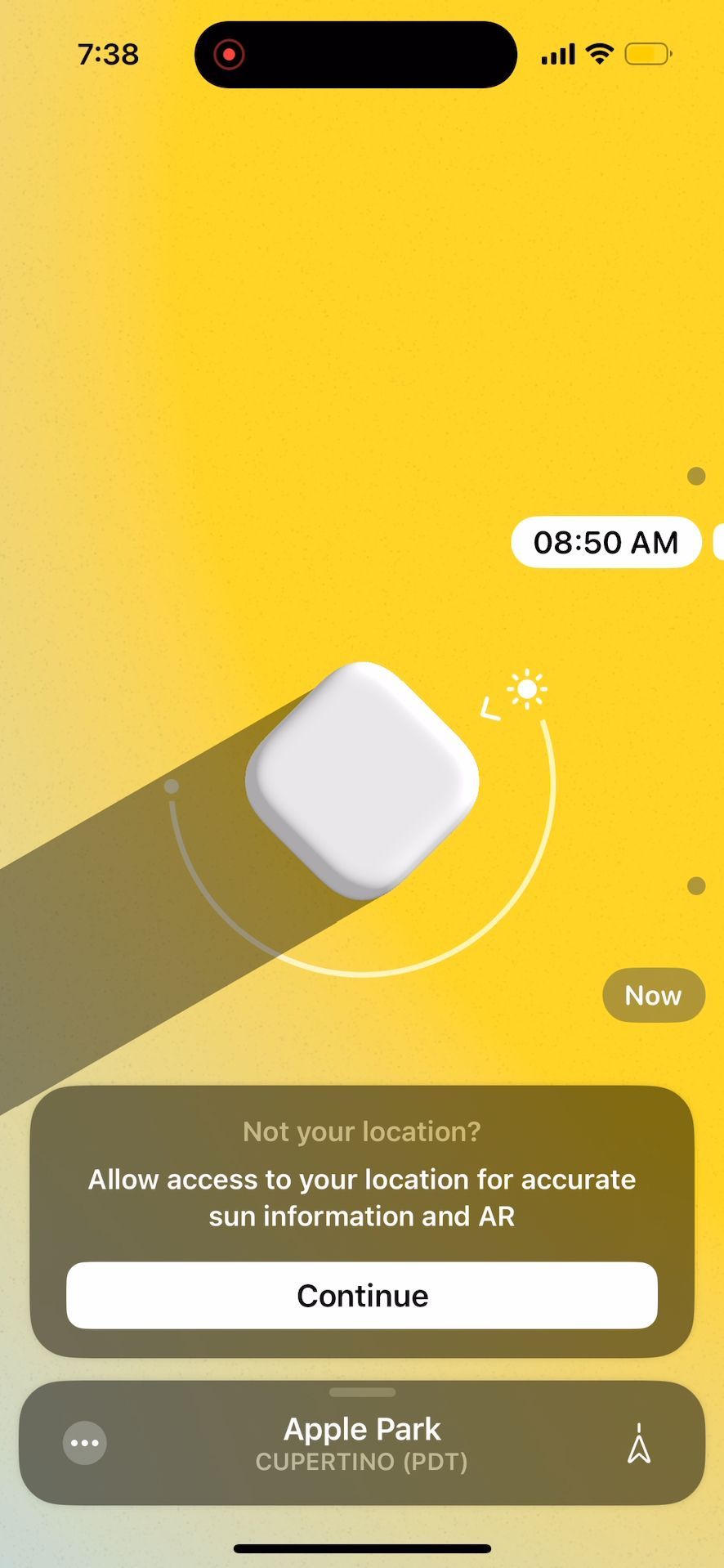 location permission (Sun Tracker)