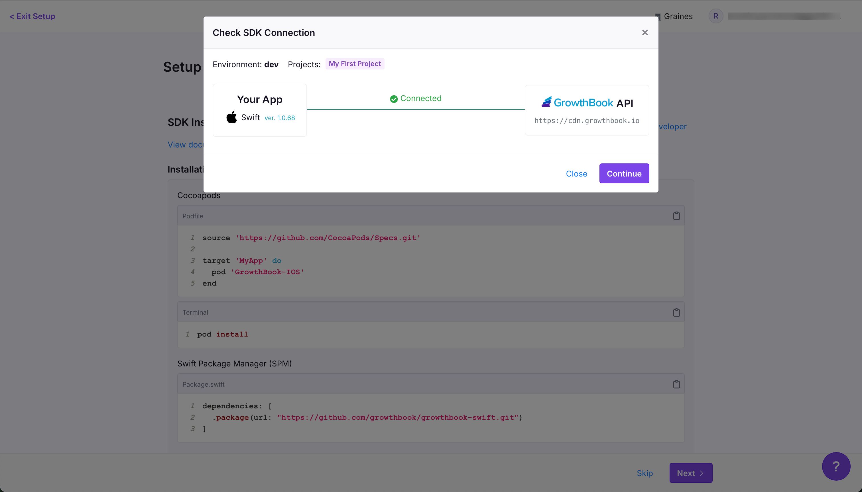 Modal (Growthbook)