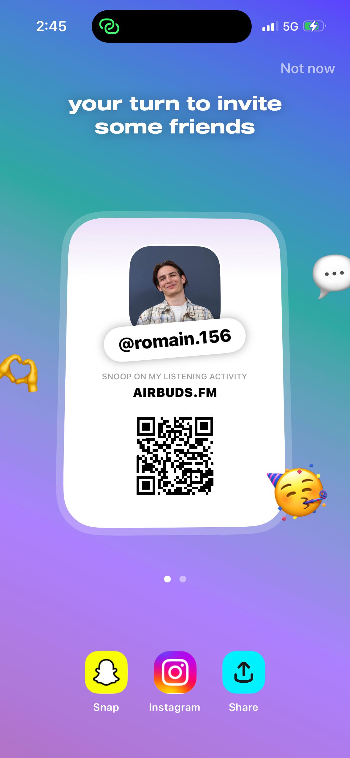 Invite Screen (Airbuds)